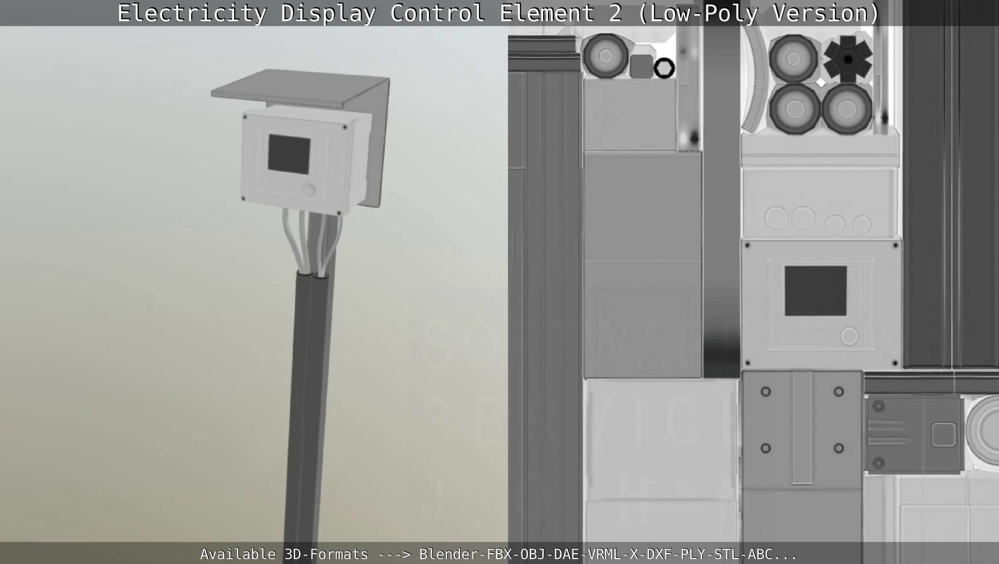 Electricity Display Control Element 2 Low-Poly Version  Low-poly 3D model_92