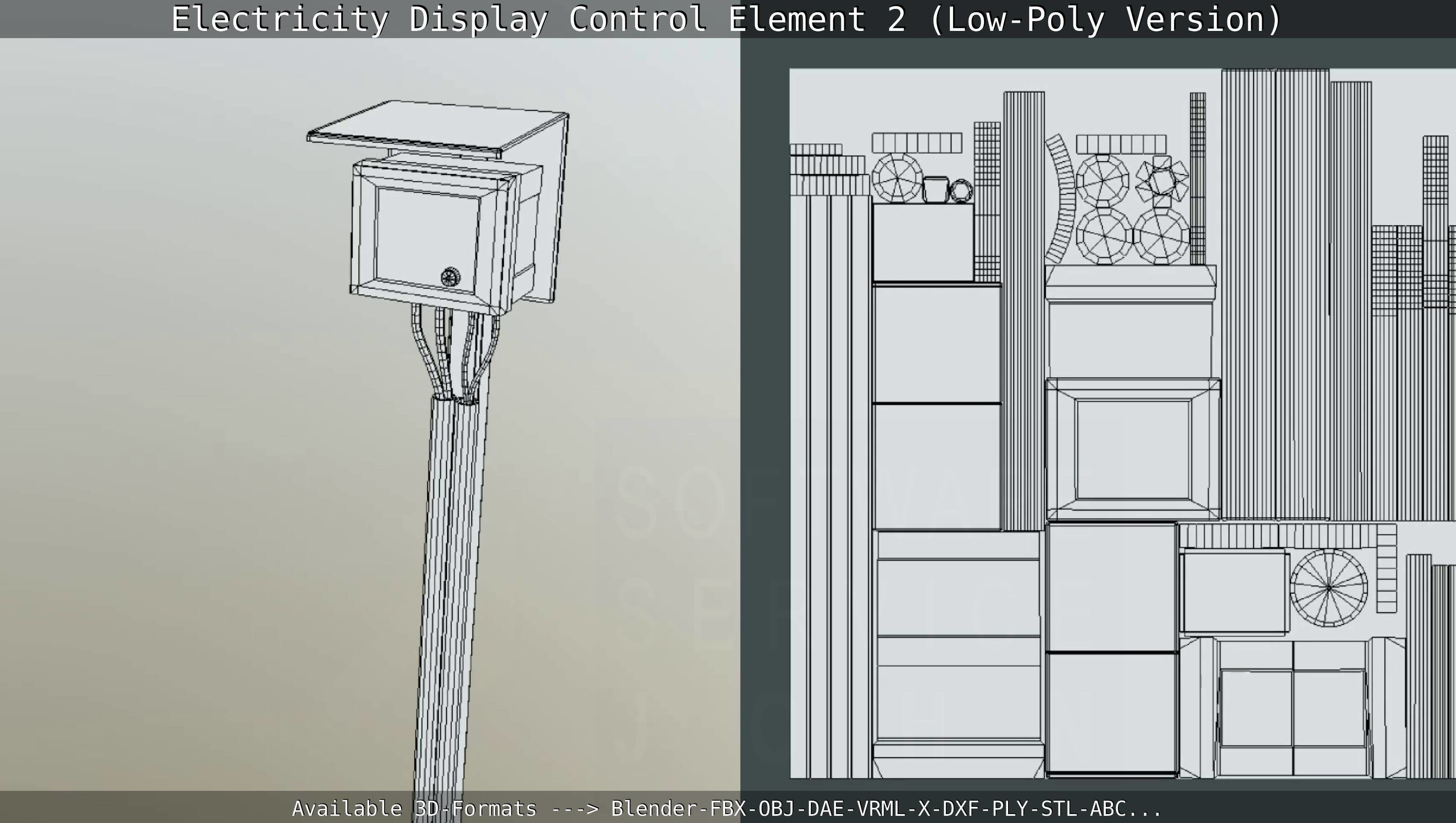 Electricity Display Control Element 2 Low-Poly Version  Low-poly 3D model_114