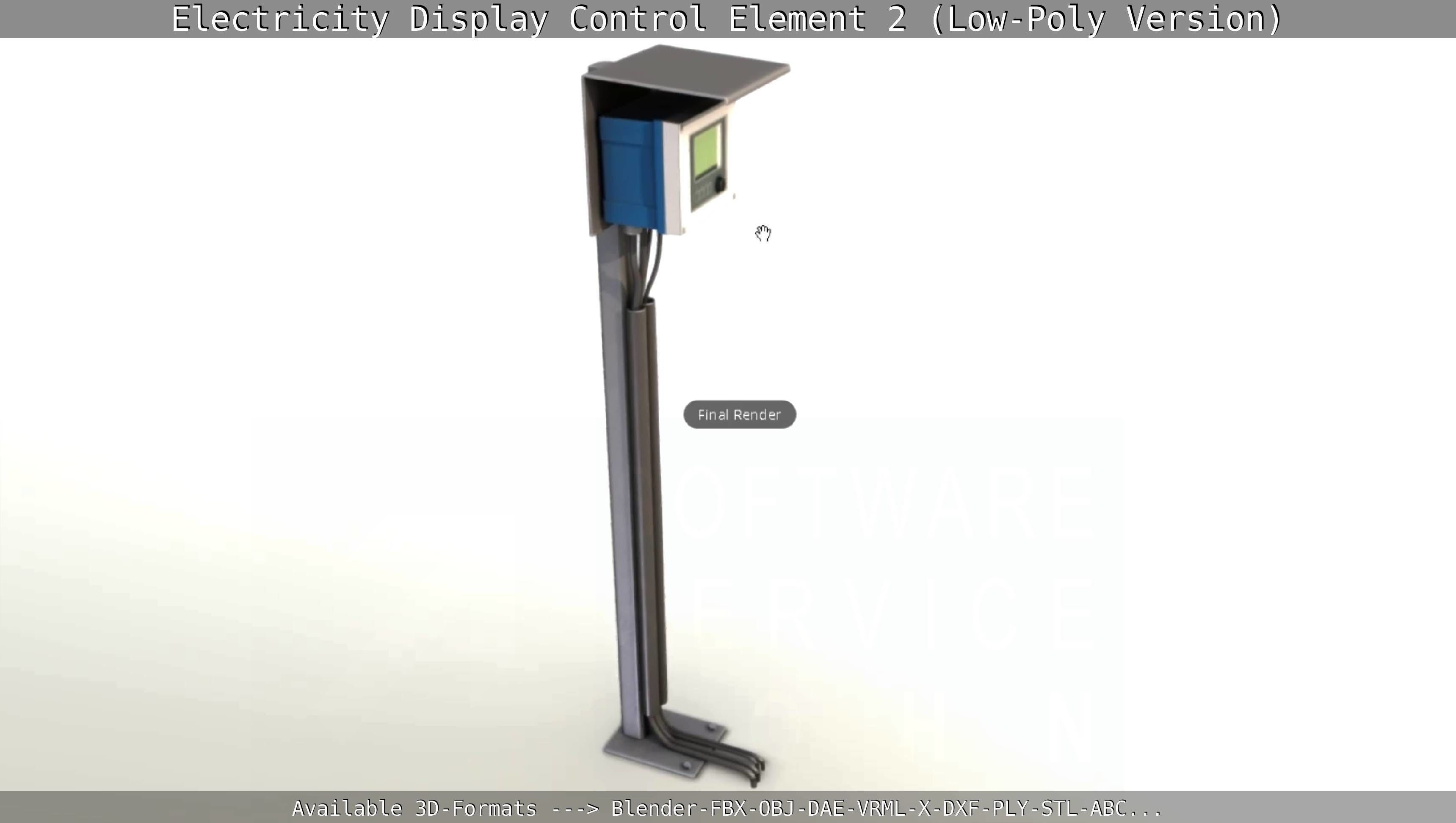 Electricity Display Control Element 2 Low-Poly Version  Low-poly 3D model_57