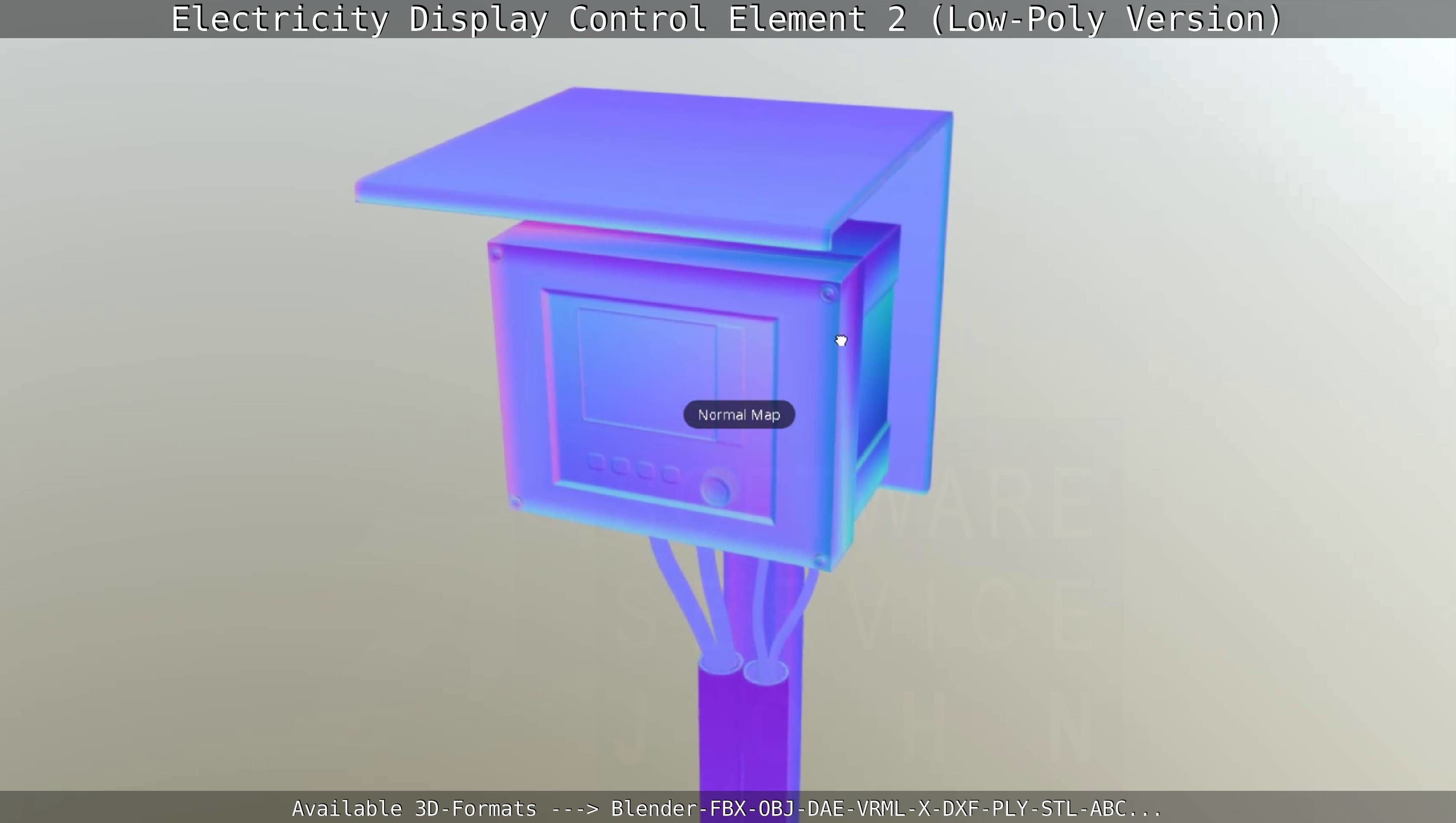 Electricity Display Control Element 2 Low-Poly Version  Low-poly 3D model_65