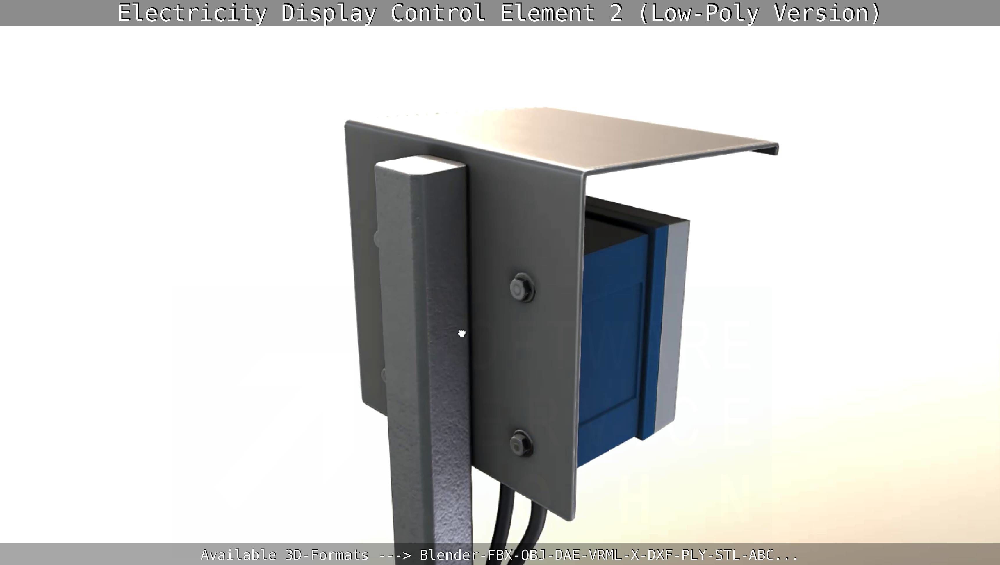 Electricity Display Control Element 2 Low-Poly Version  Low-poly 3D model_4