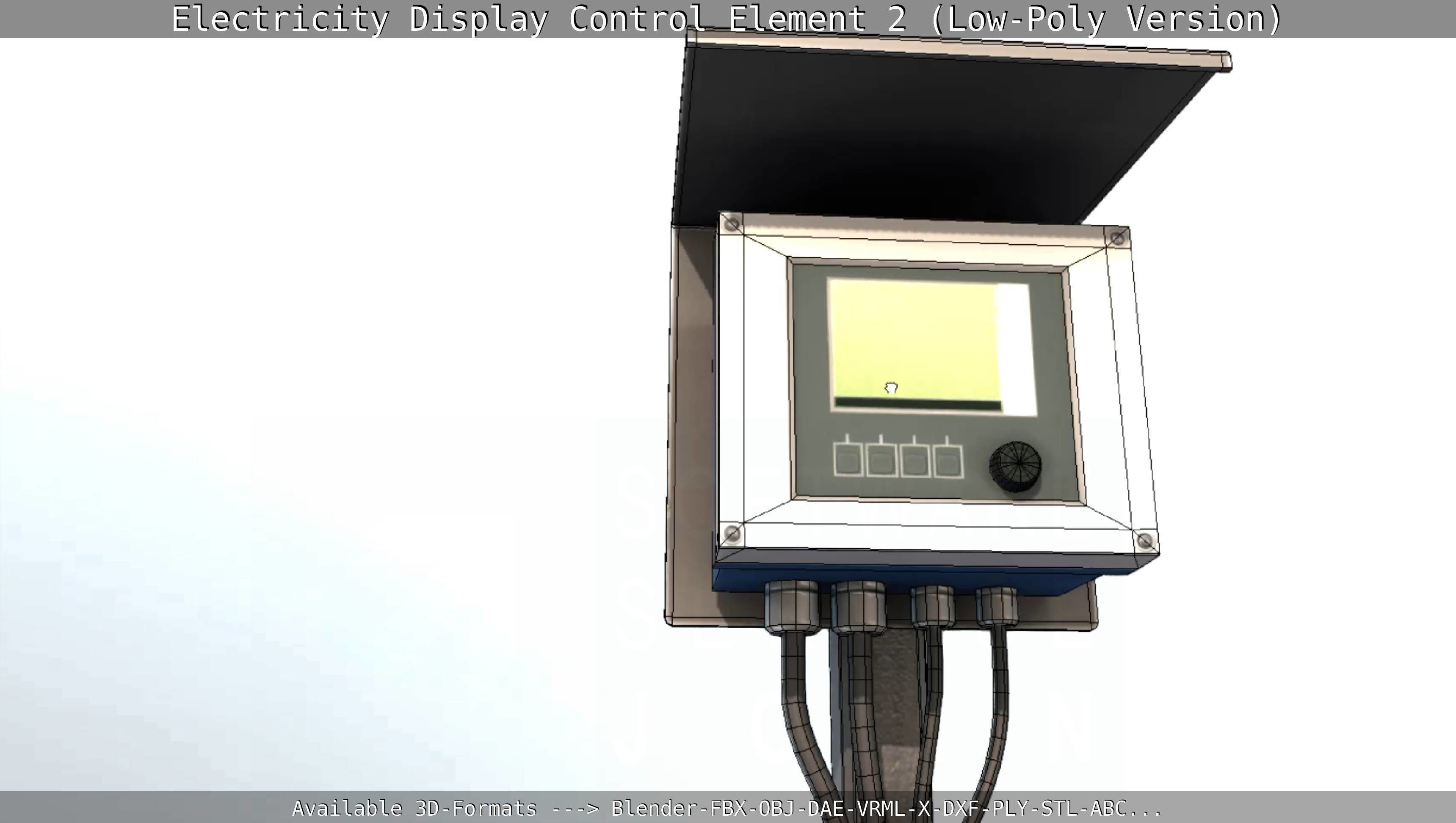 Electricity Display Control Element 2 Low-Poly Version  Low-poly 3D model_56
