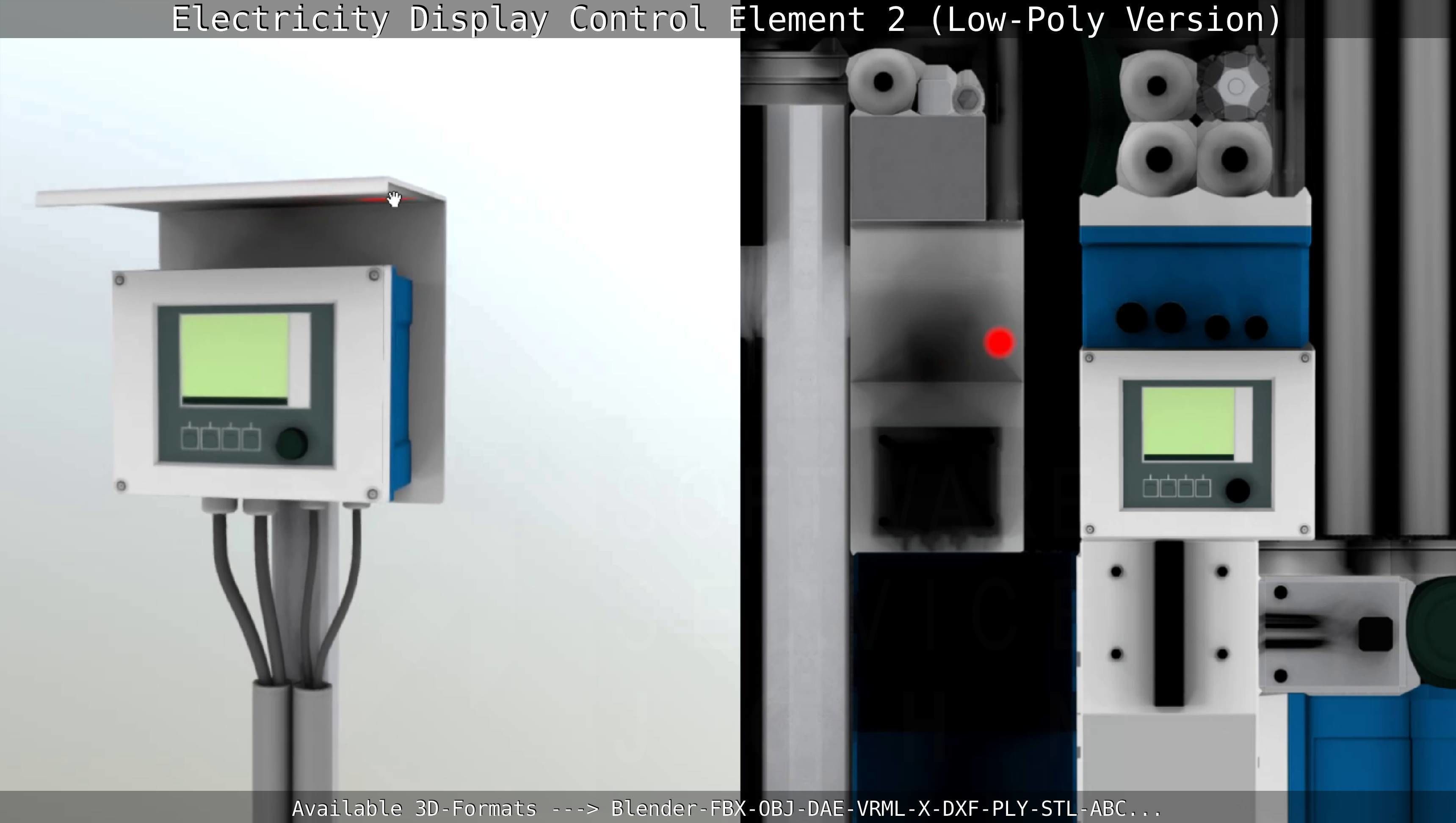 Electricity Display Control Element 2 Low-Poly Version  Low-poly 3D model_84