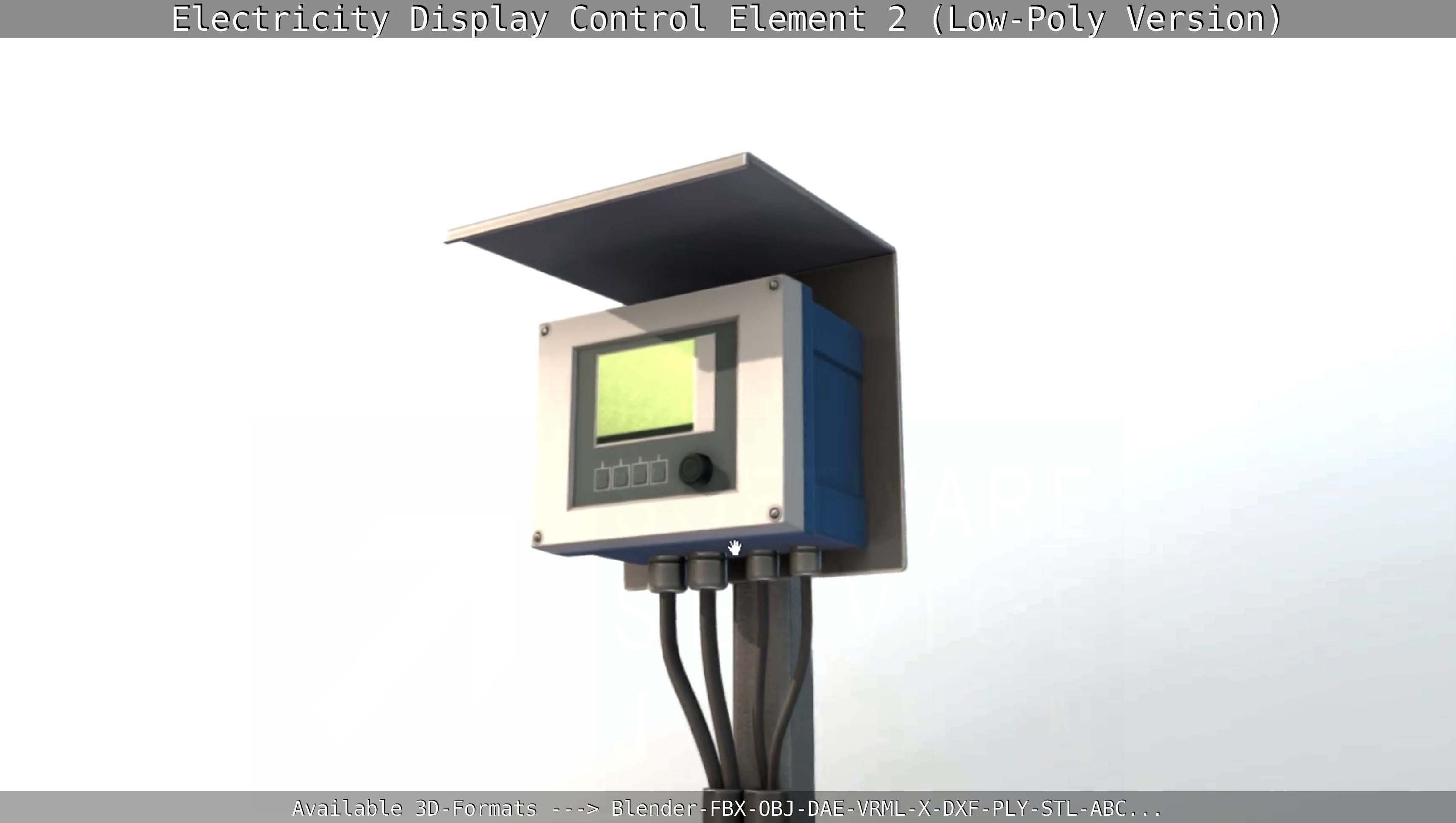 Electricity Display Control Element 2 Low-Poly Version  Low-poly 3D model_34
