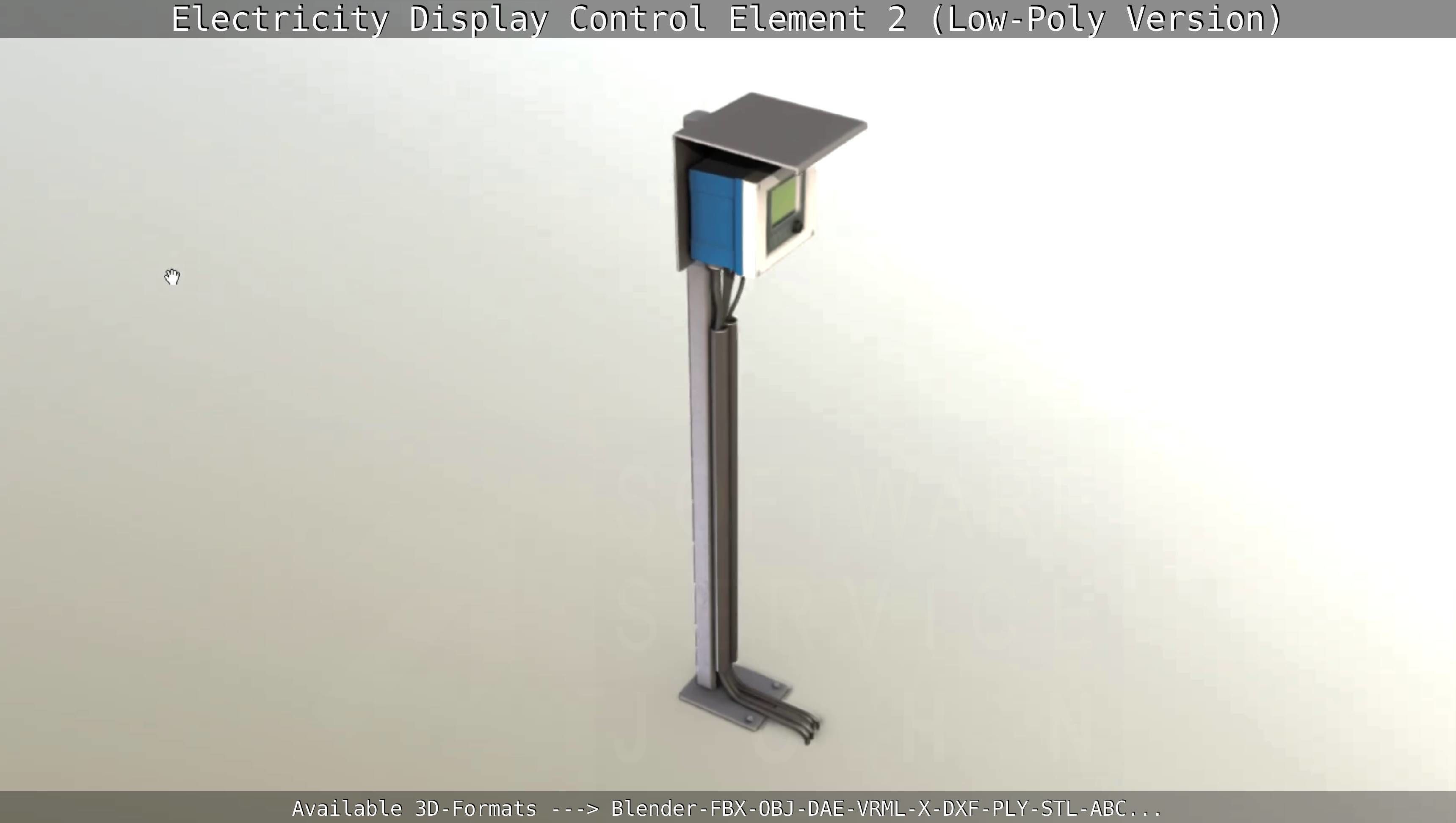 Electricity Display Control Element 2 Low-Poly Version  Low-poly 3D model_6