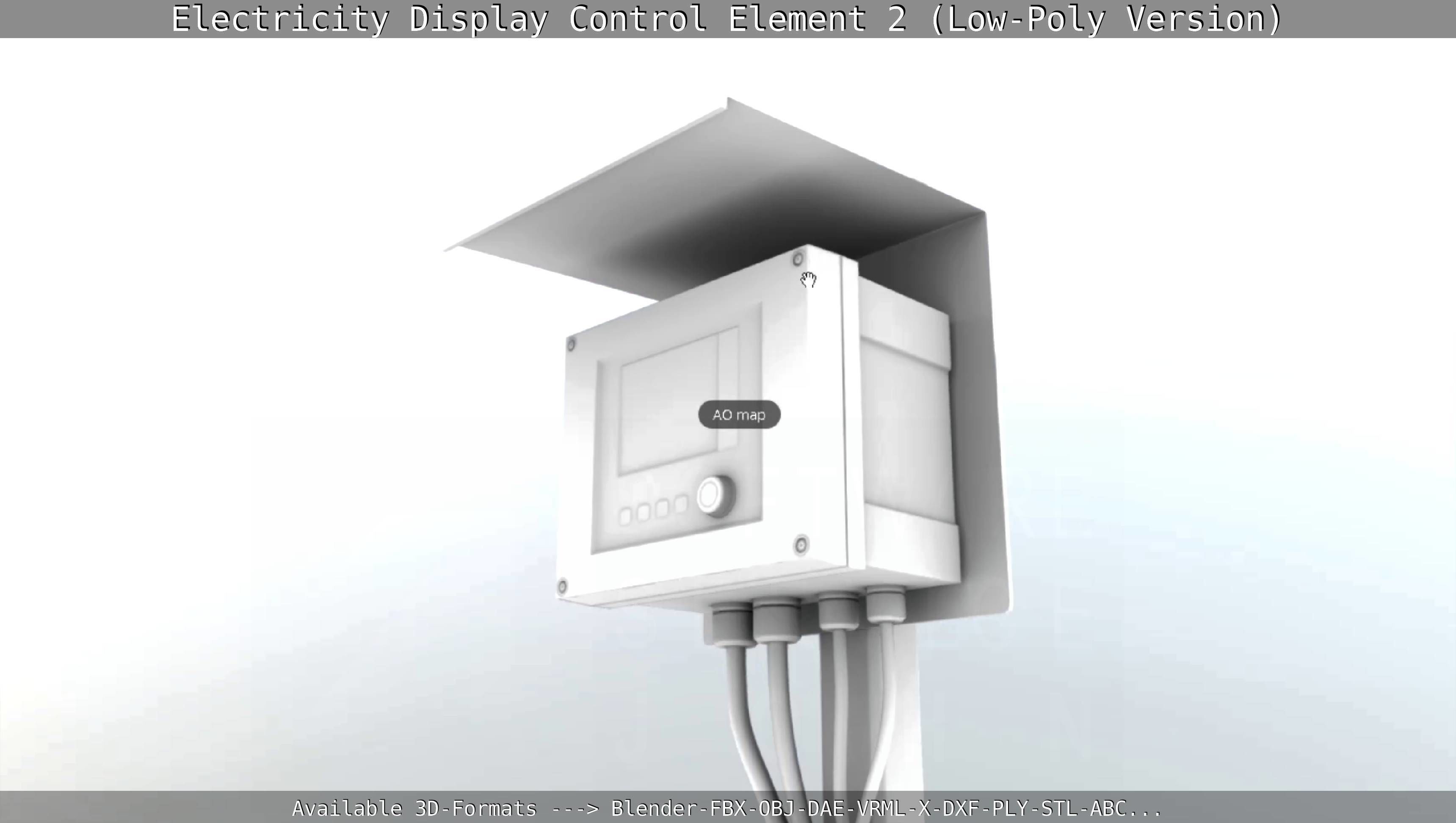 Electricity Display Control Element 2 Low-Poly Version  Low-poly 3D model_73