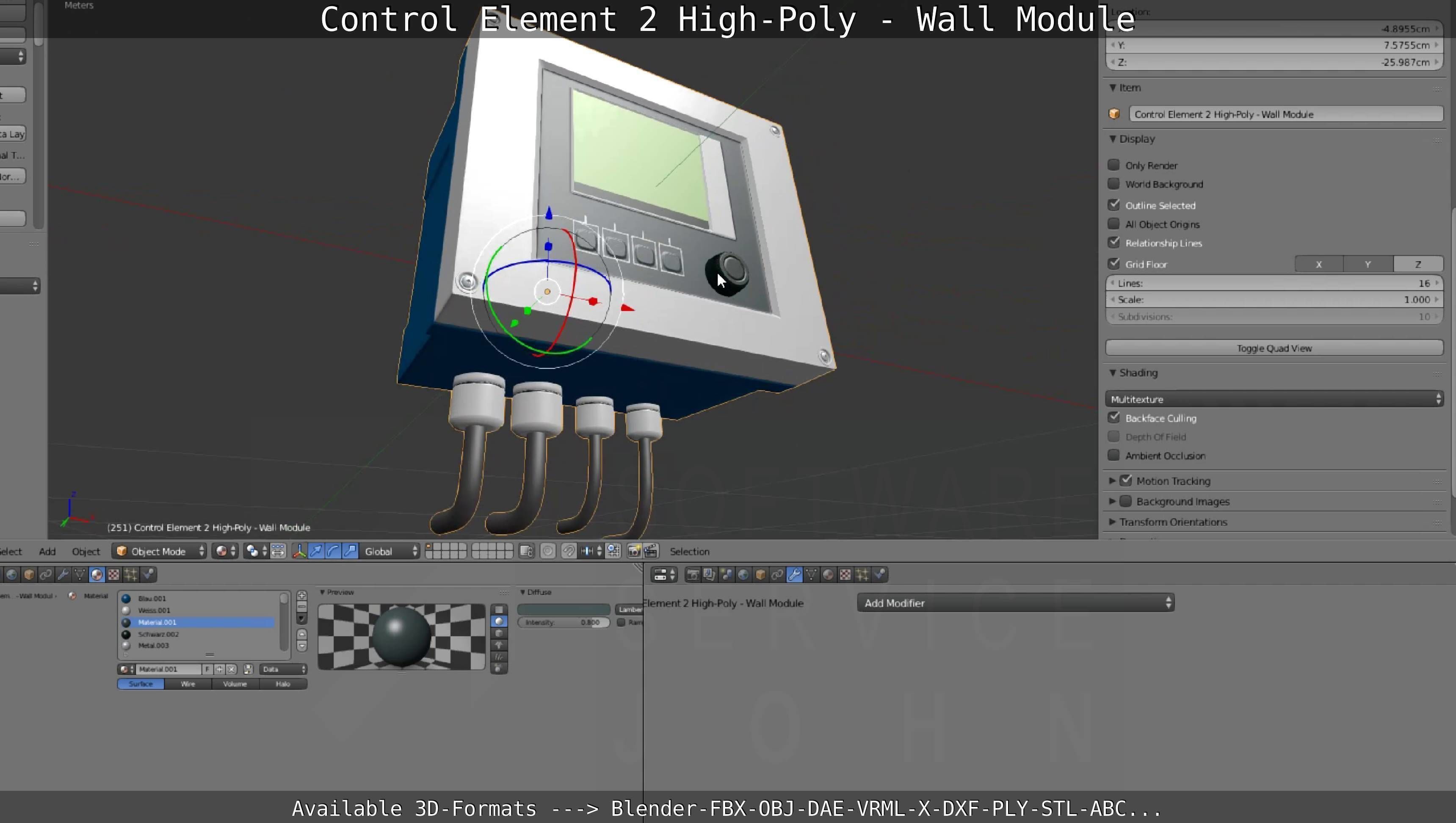 Control Element 2 - Wall Module - High-Poly  3D model_107