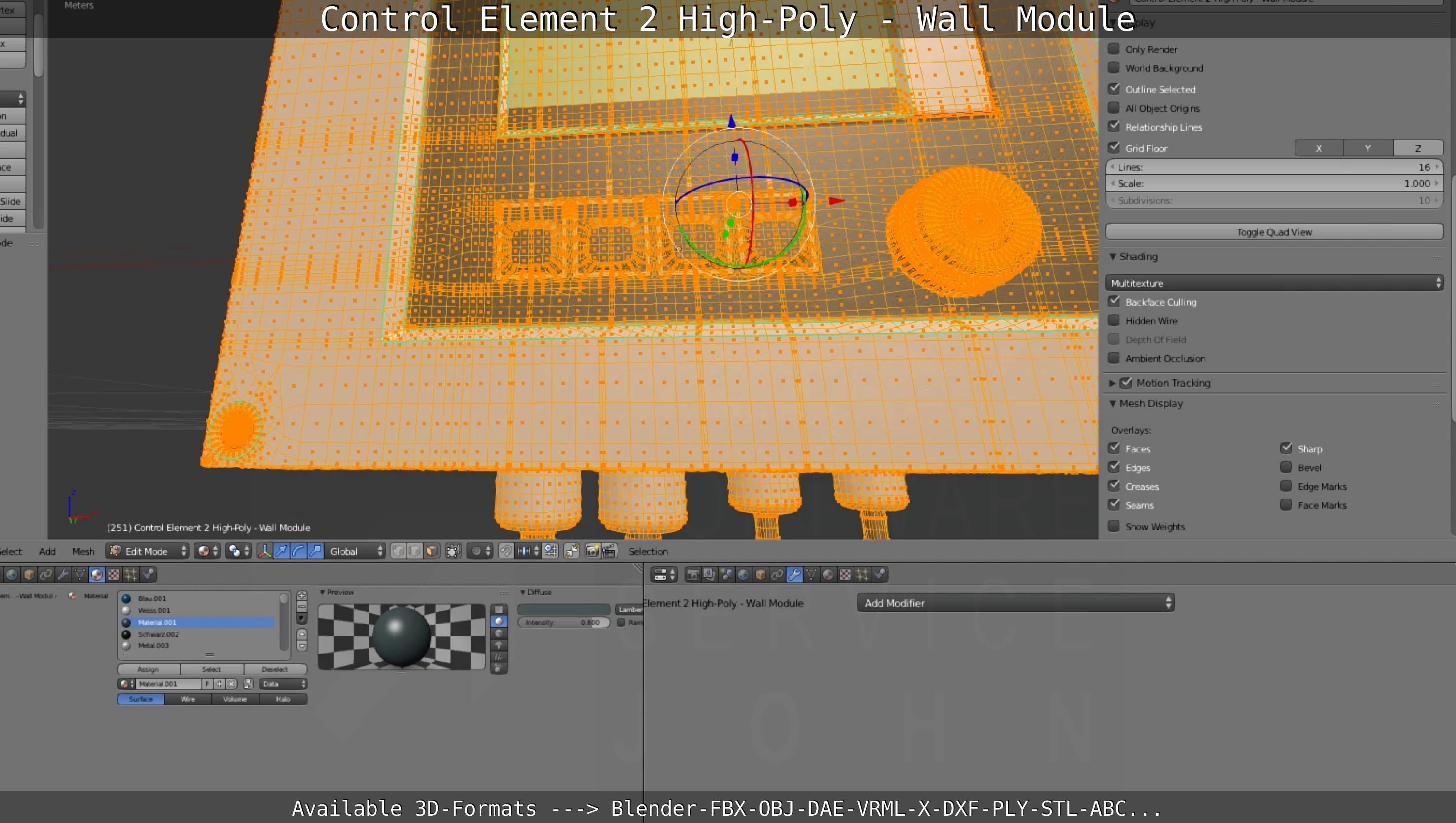 Control Element 2 - Wall Module - High-Poly  3D model_141