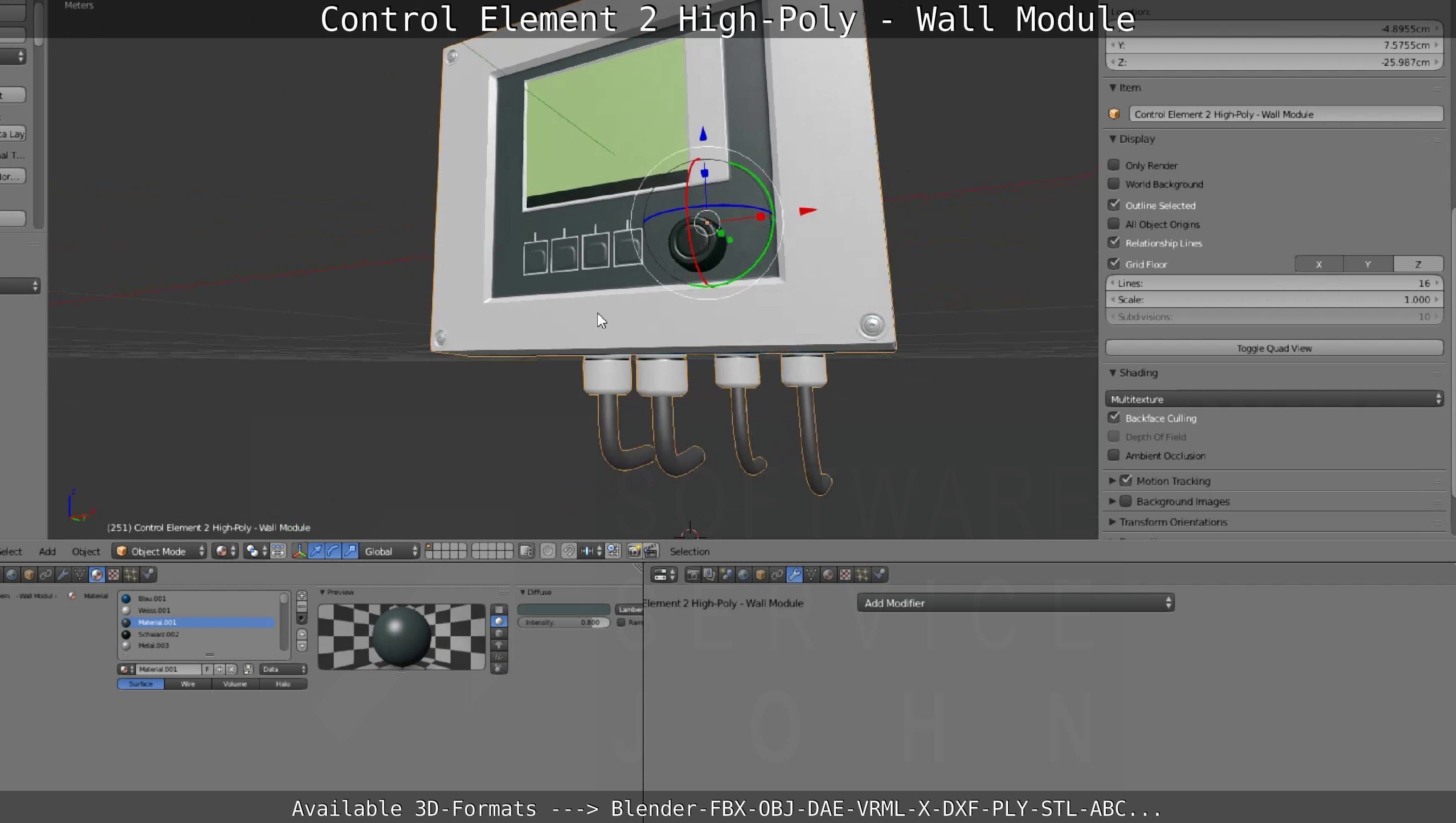 Control Element 2 - Wall Module - High-Poly  3D model_112