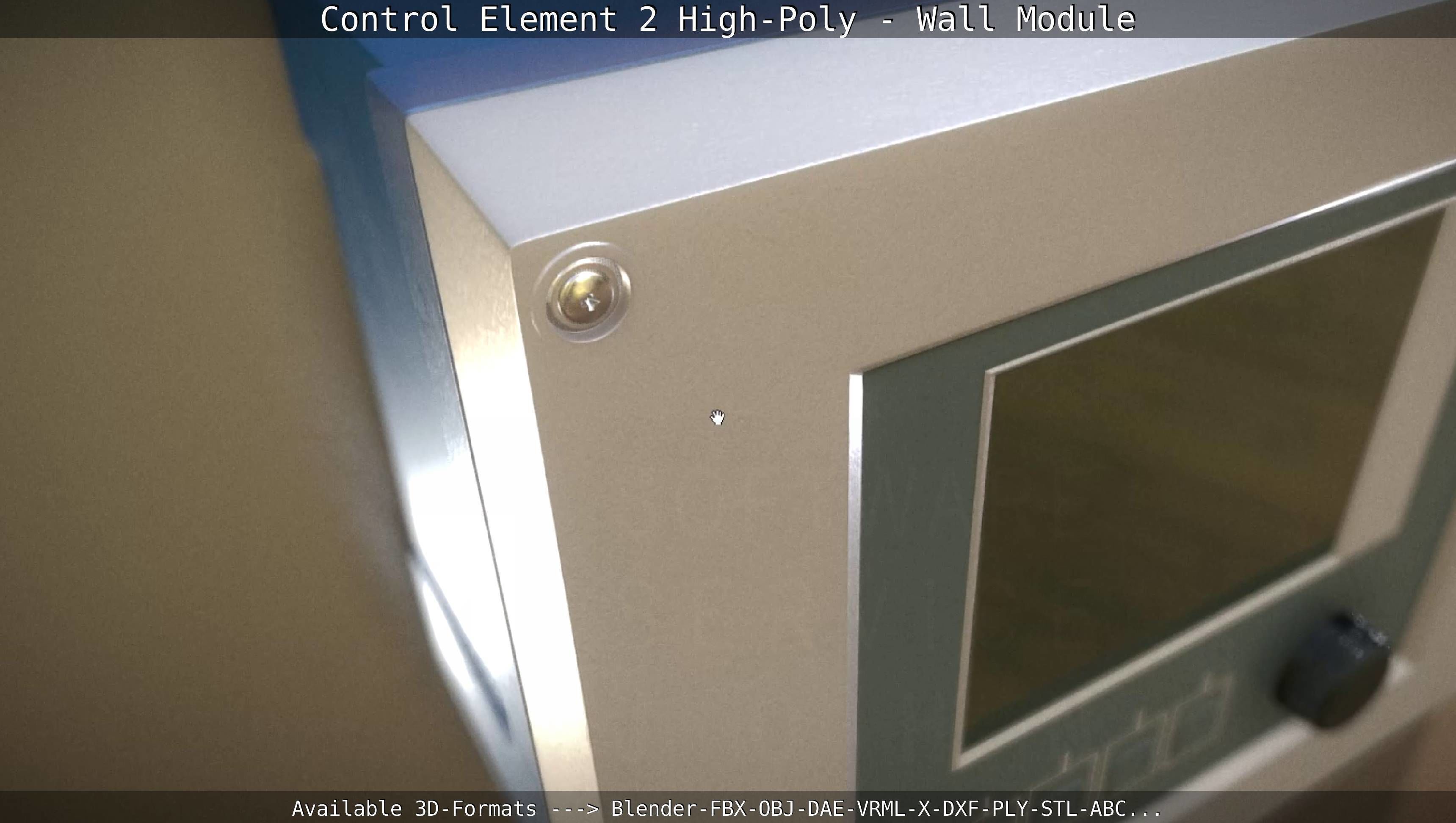 Control Element 2 - Wall Module - High-Poly  3D model_4