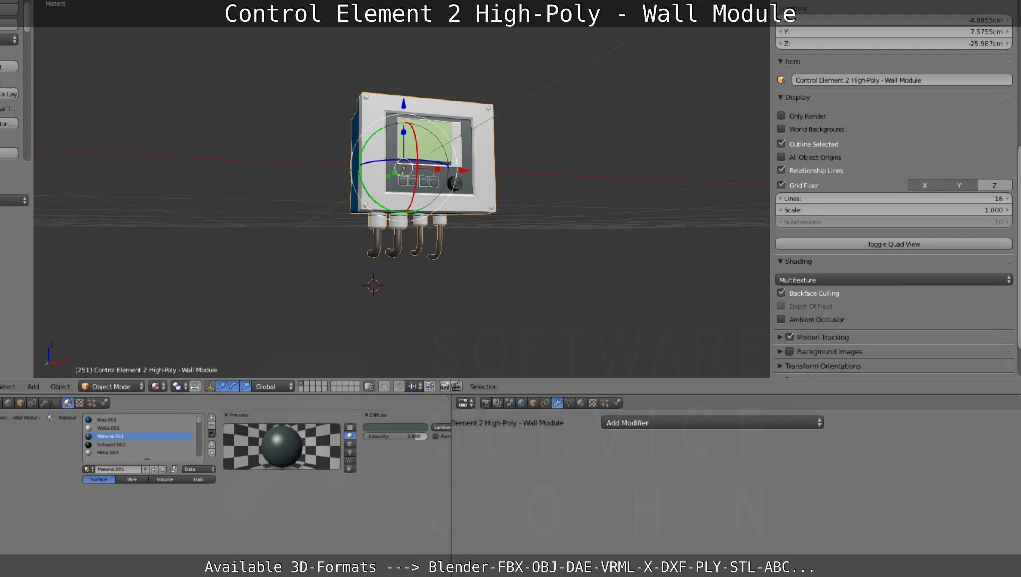 Control Element 2 - Wall Module - High-Poly  3D model_100