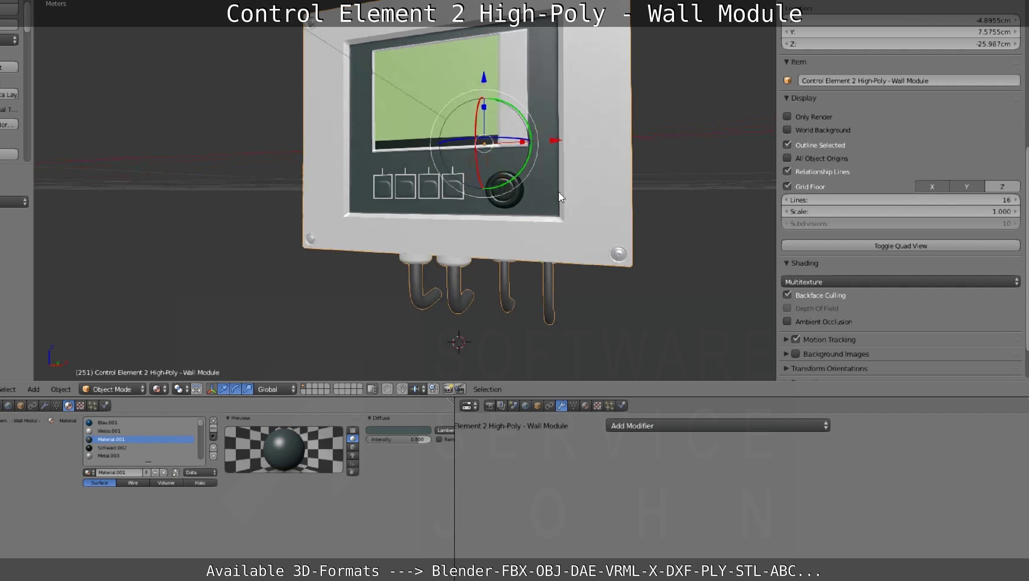 Control Element 2 - Wall Module - High-Poly  3D model_105