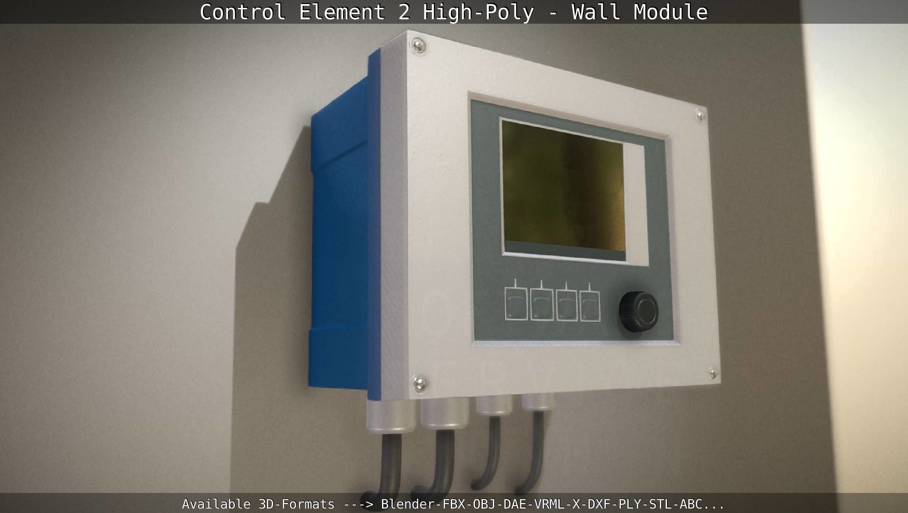 Control Element 2 - Wall Module - High-Poly  3D model_92