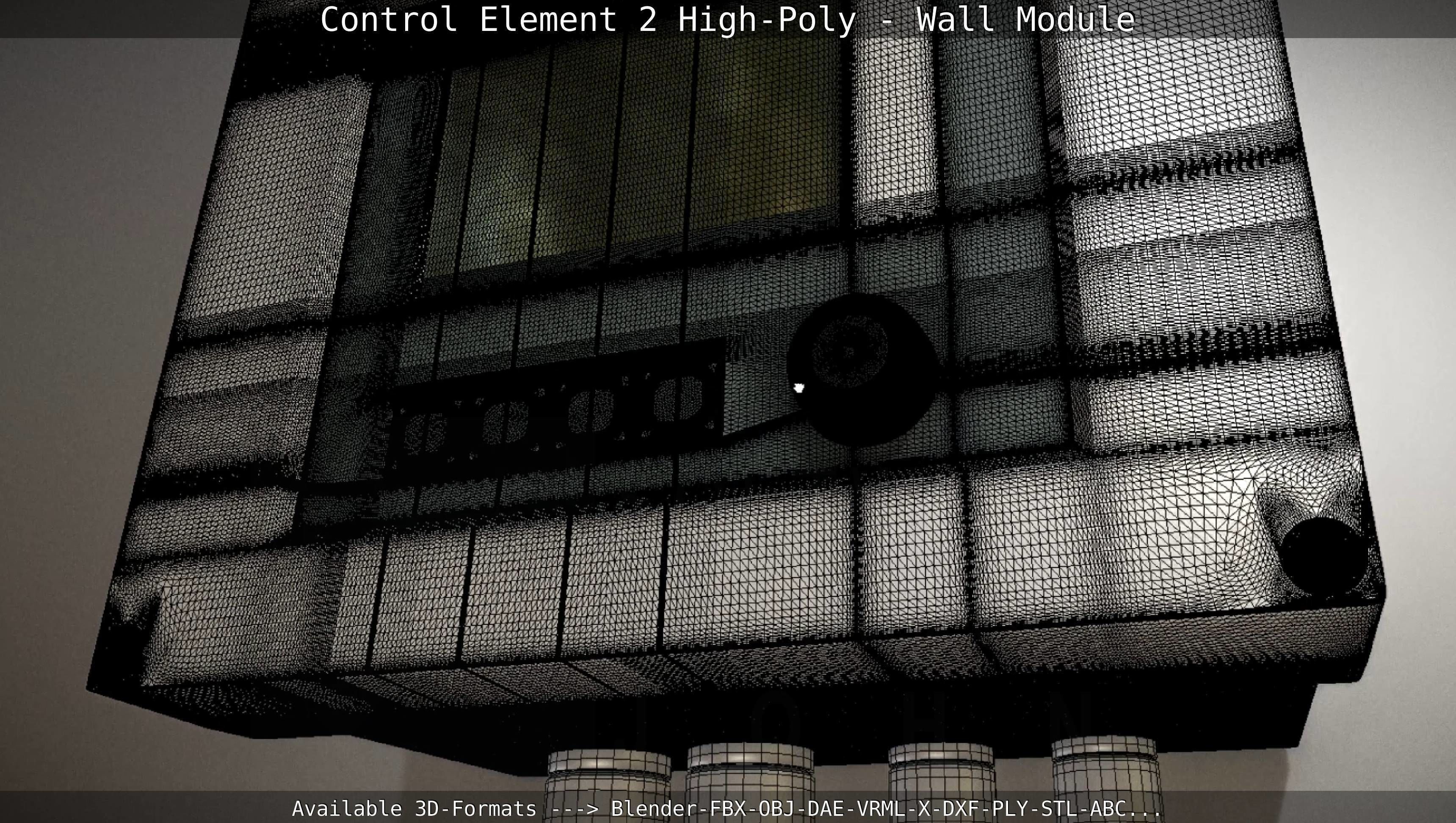 Control Element 2 - Wall Module - High-Poly  3D model_44