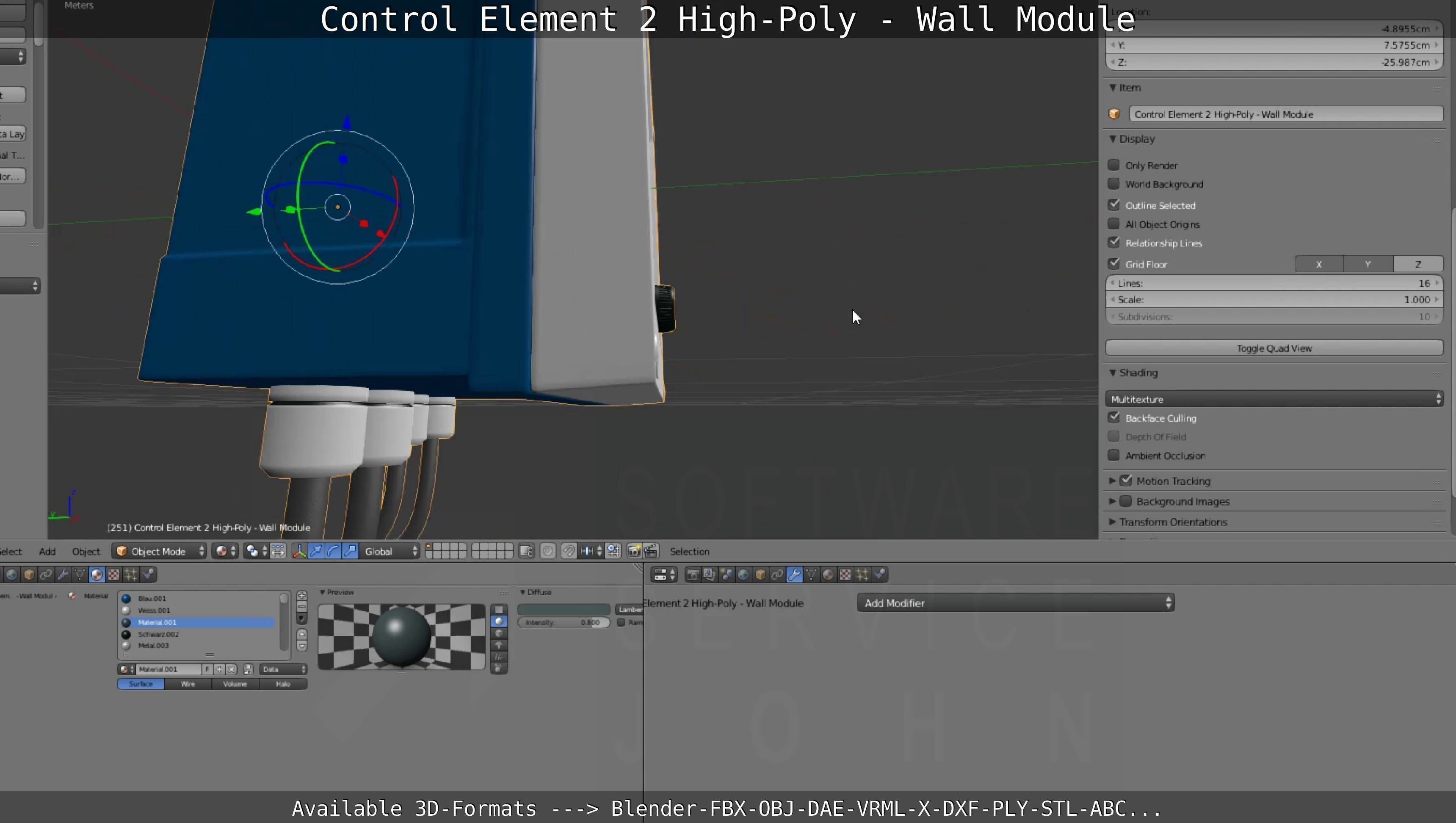 Control Element 2 - Wall Module - High-Poly  3D model_115