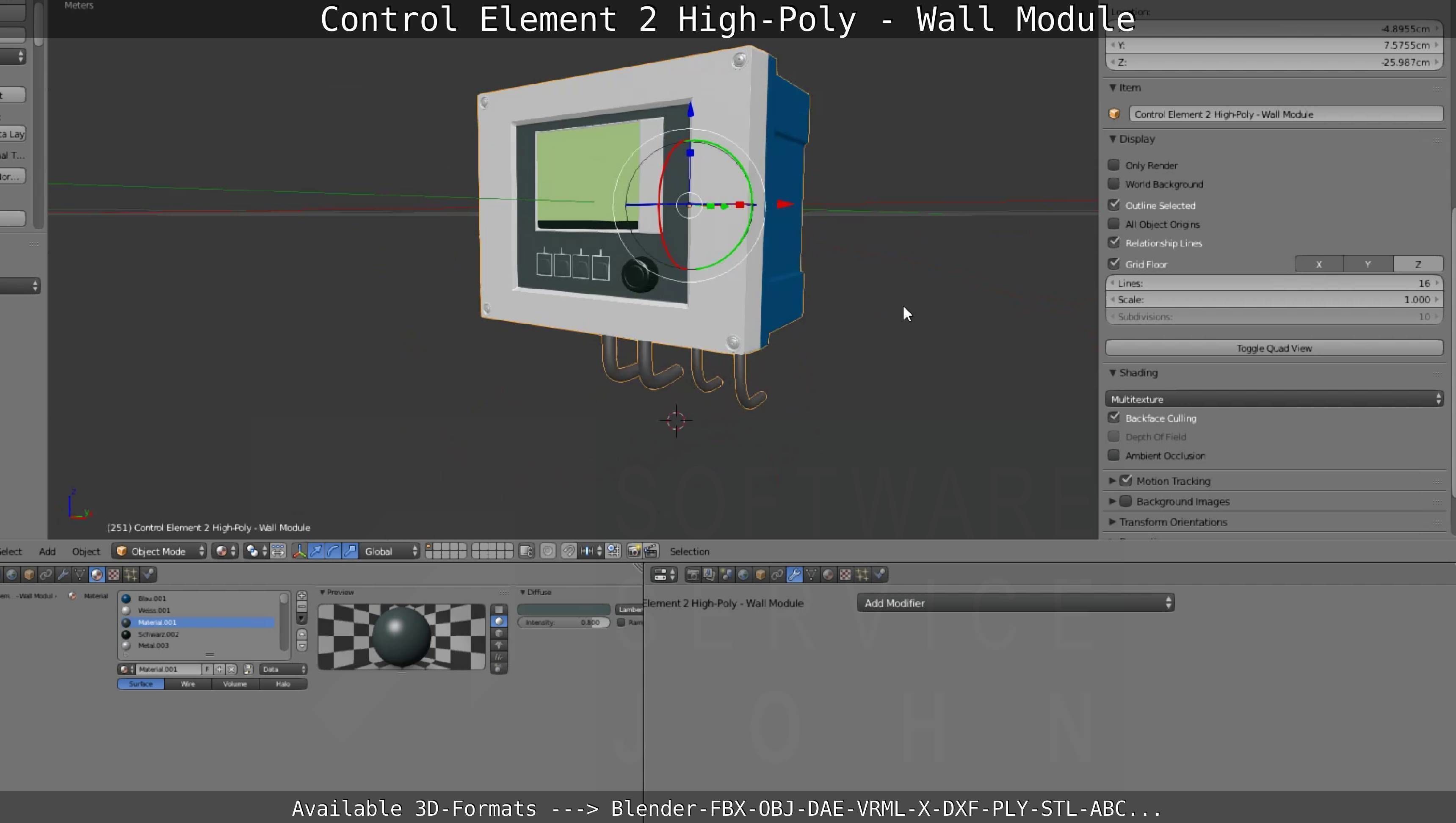 Control Element 2 - Wall Module - High-Poly  3D model_123