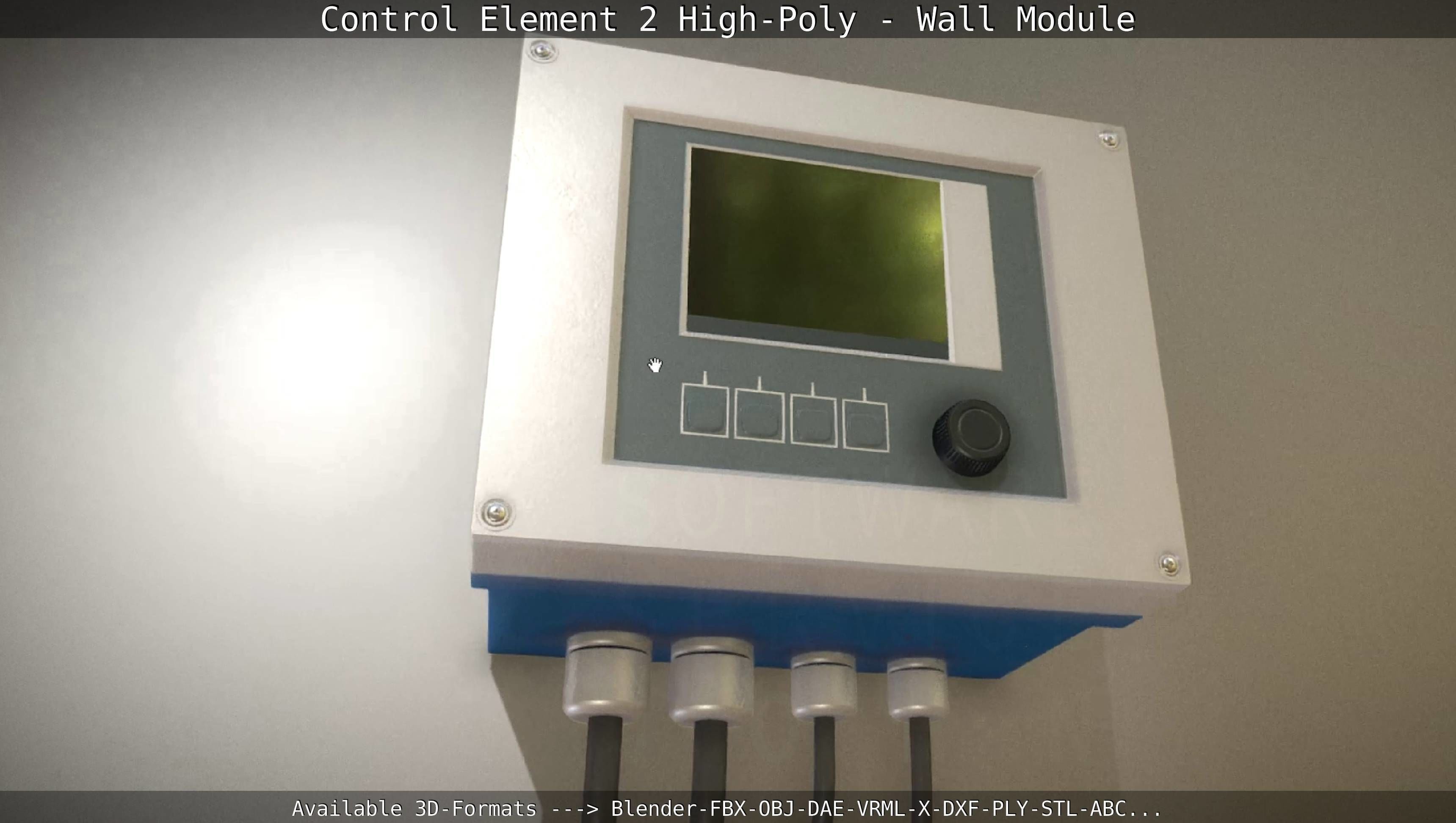 Control Element 2 - Wall Module - High-Poly  3D model_21
