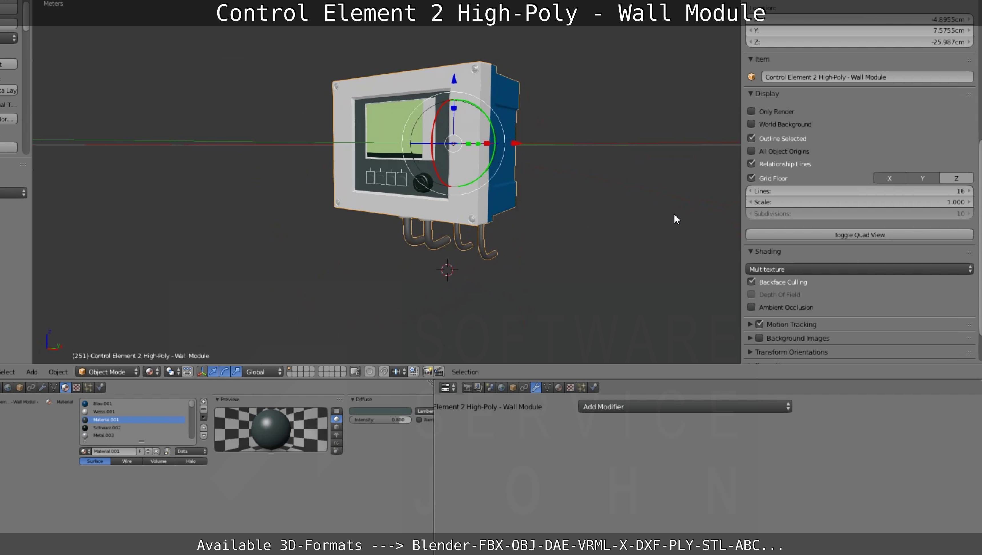 Control Element 2 - Wall Module - High-Poly  3D model_118