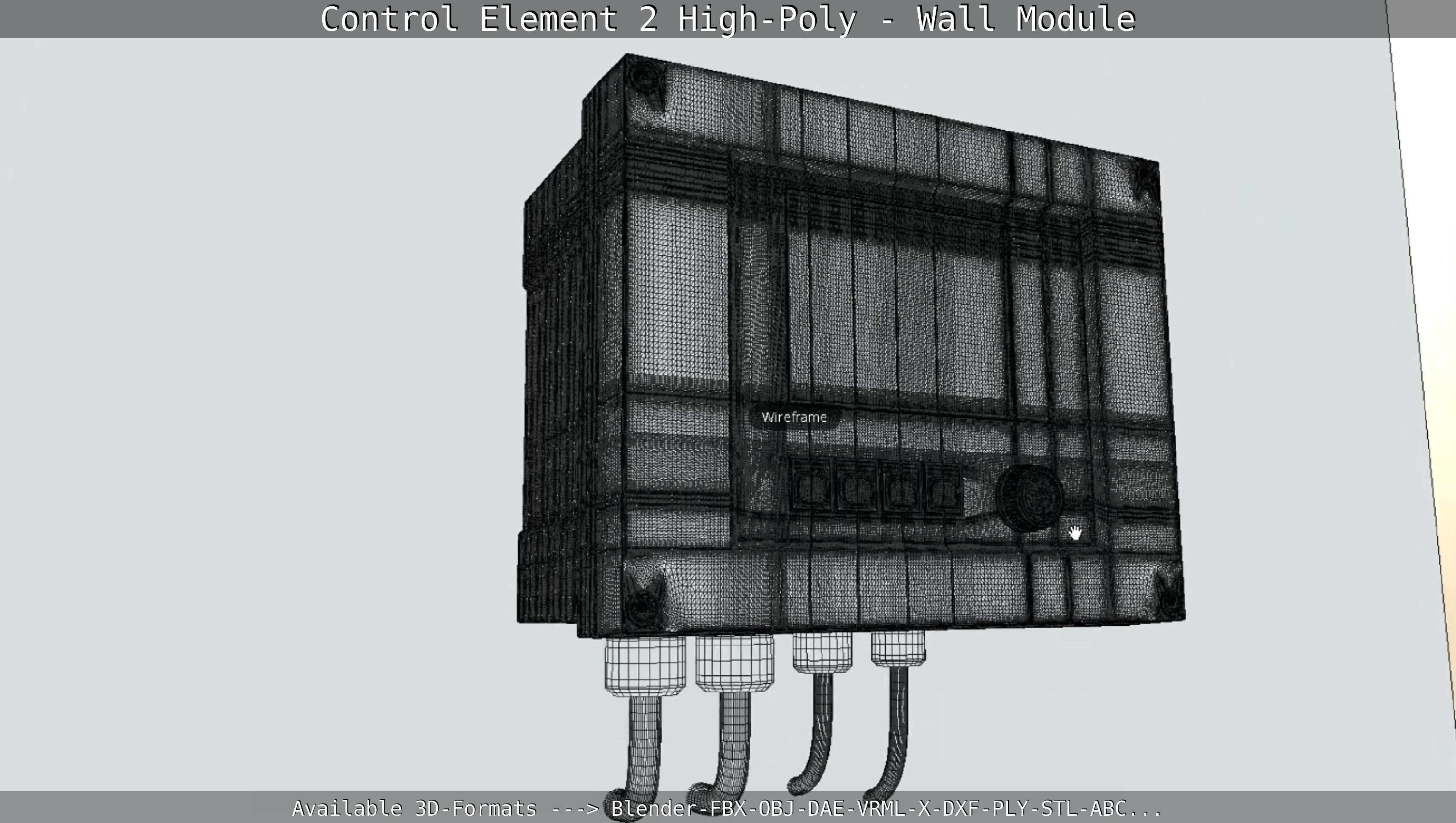 Control Element 2 - Wall Module - High-Poly  3D model_83
