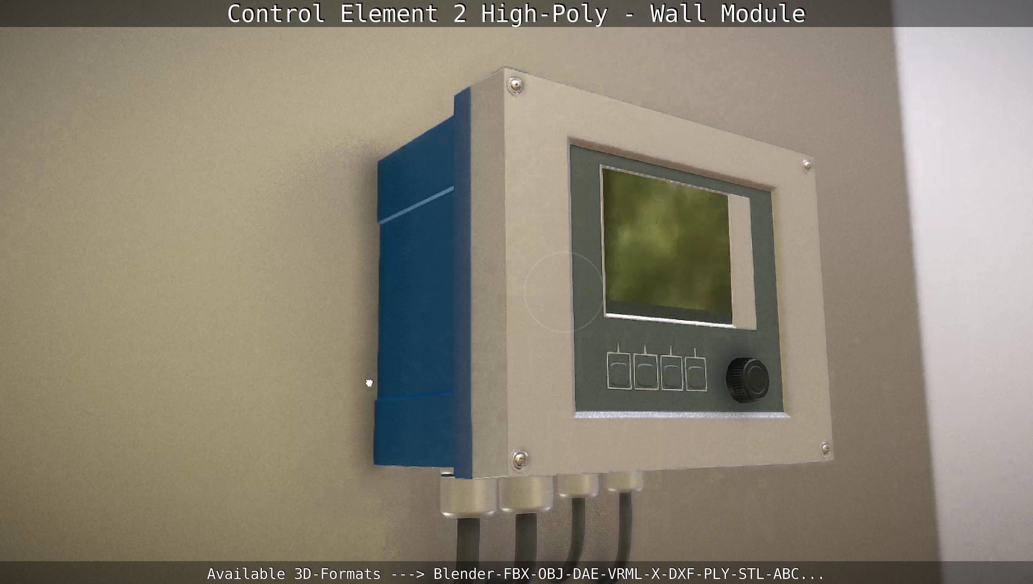 Control Element 2 - Wall Module - High-Poly  3D model_8