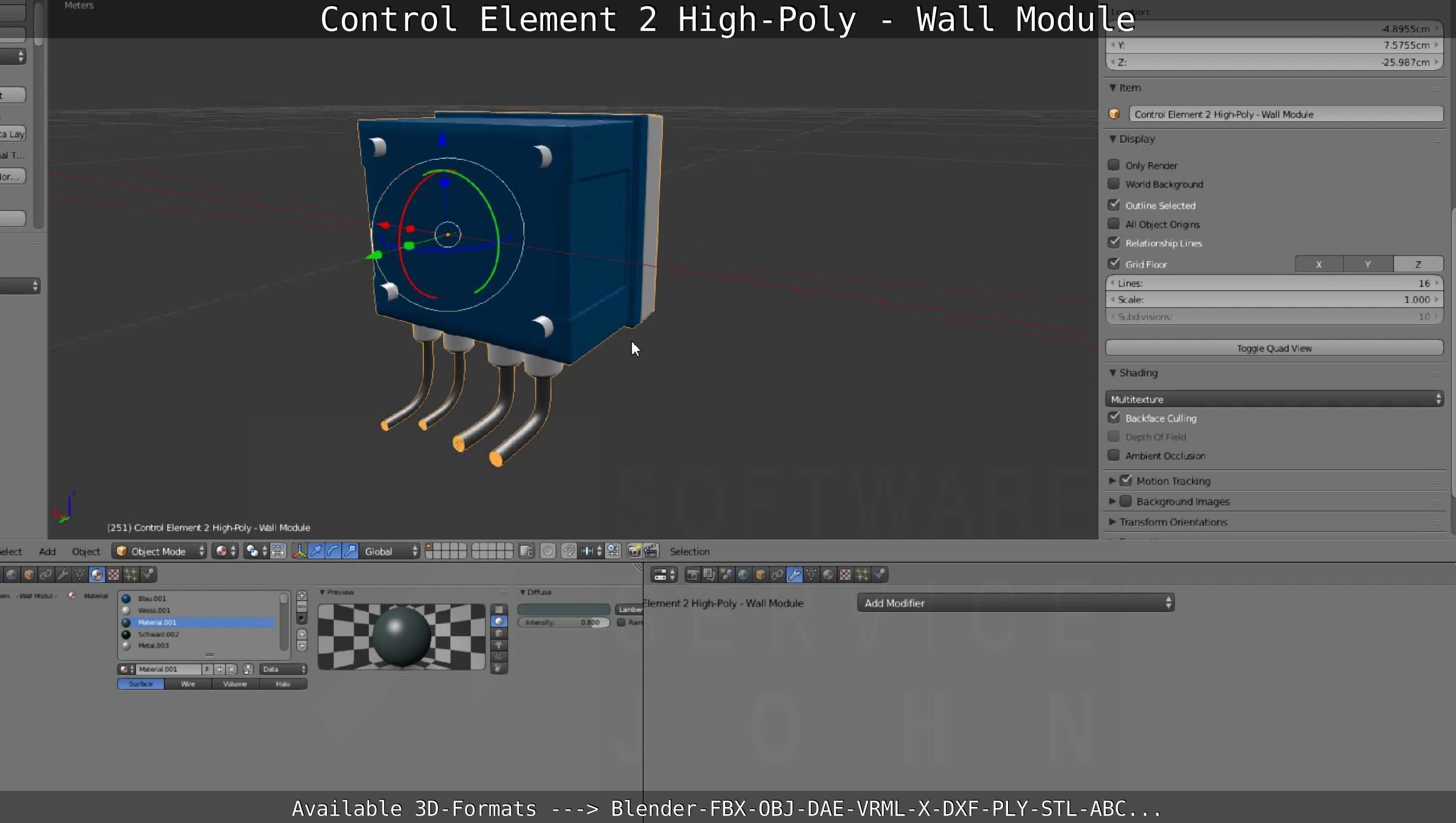 Control Element 2 - Wall Module - High-Poly  3D model_119