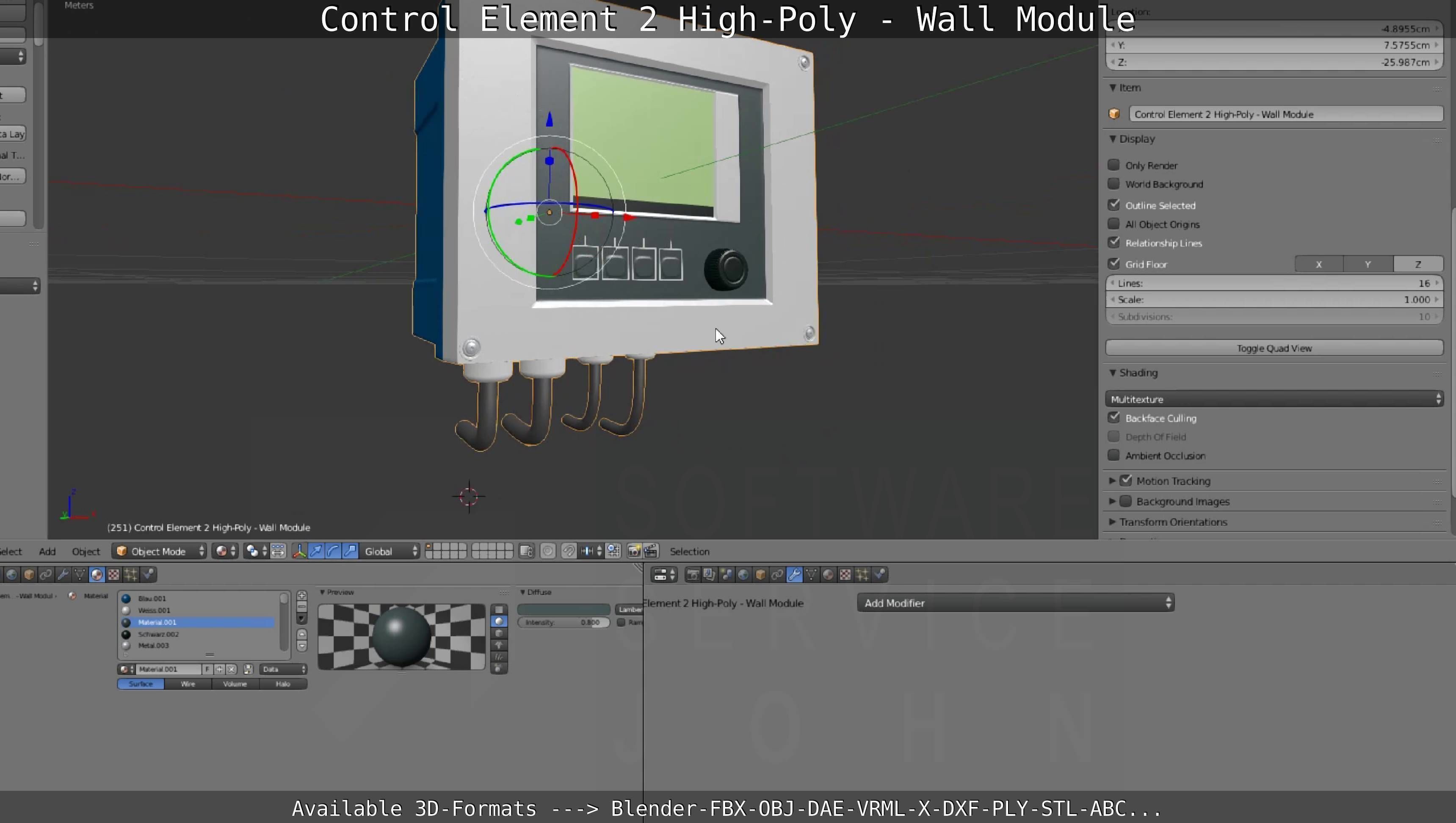 Control Element 2 - Wall Module - High-Poly  3D model_106