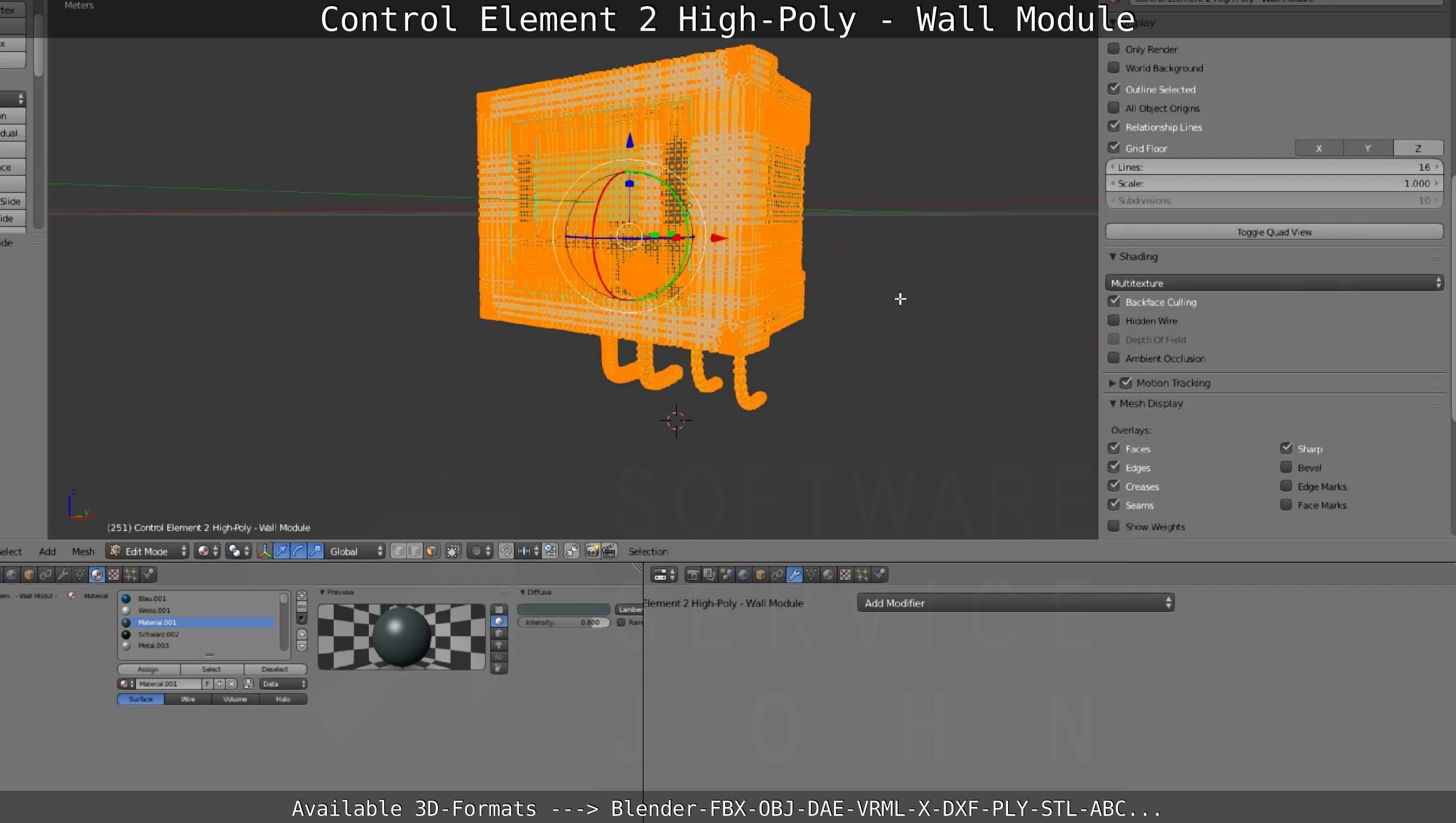 Control Element 2 - Wall Module - High-Poly  3D model_120