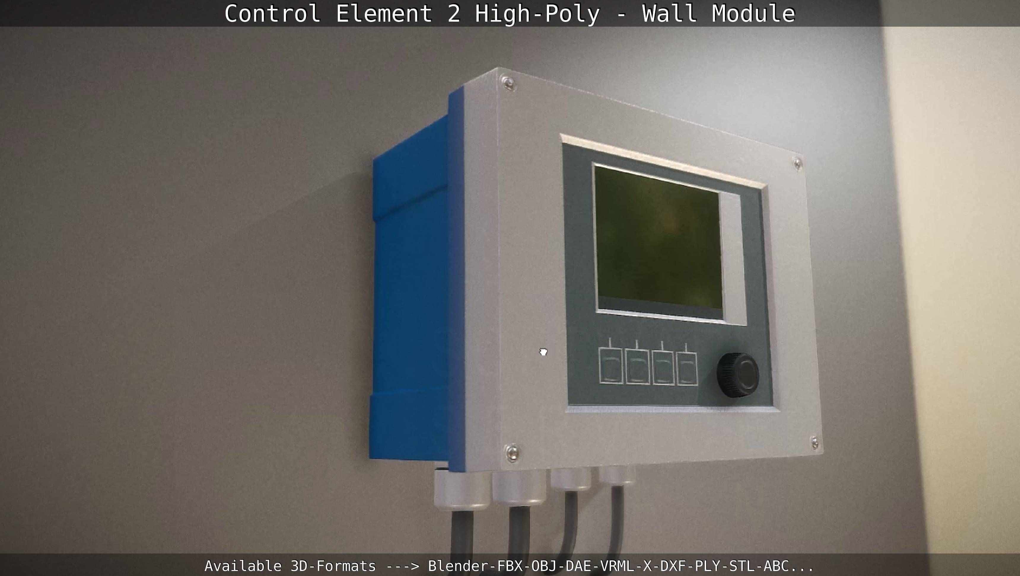 Control Element 2 - Wall Module - High-Poly  3D model_10