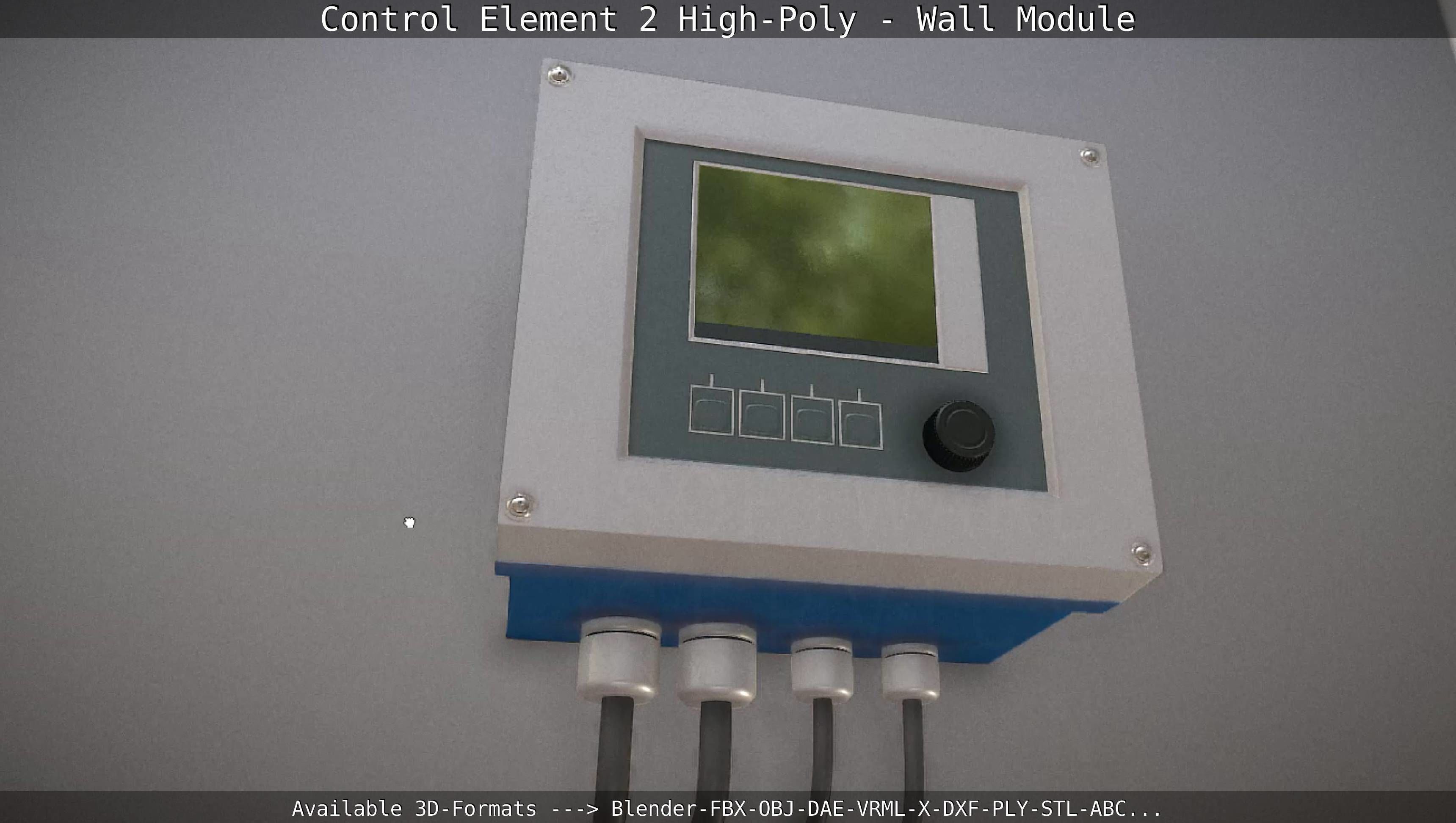 Control Element 2 - Wall Module - High-Poly  3D model_16