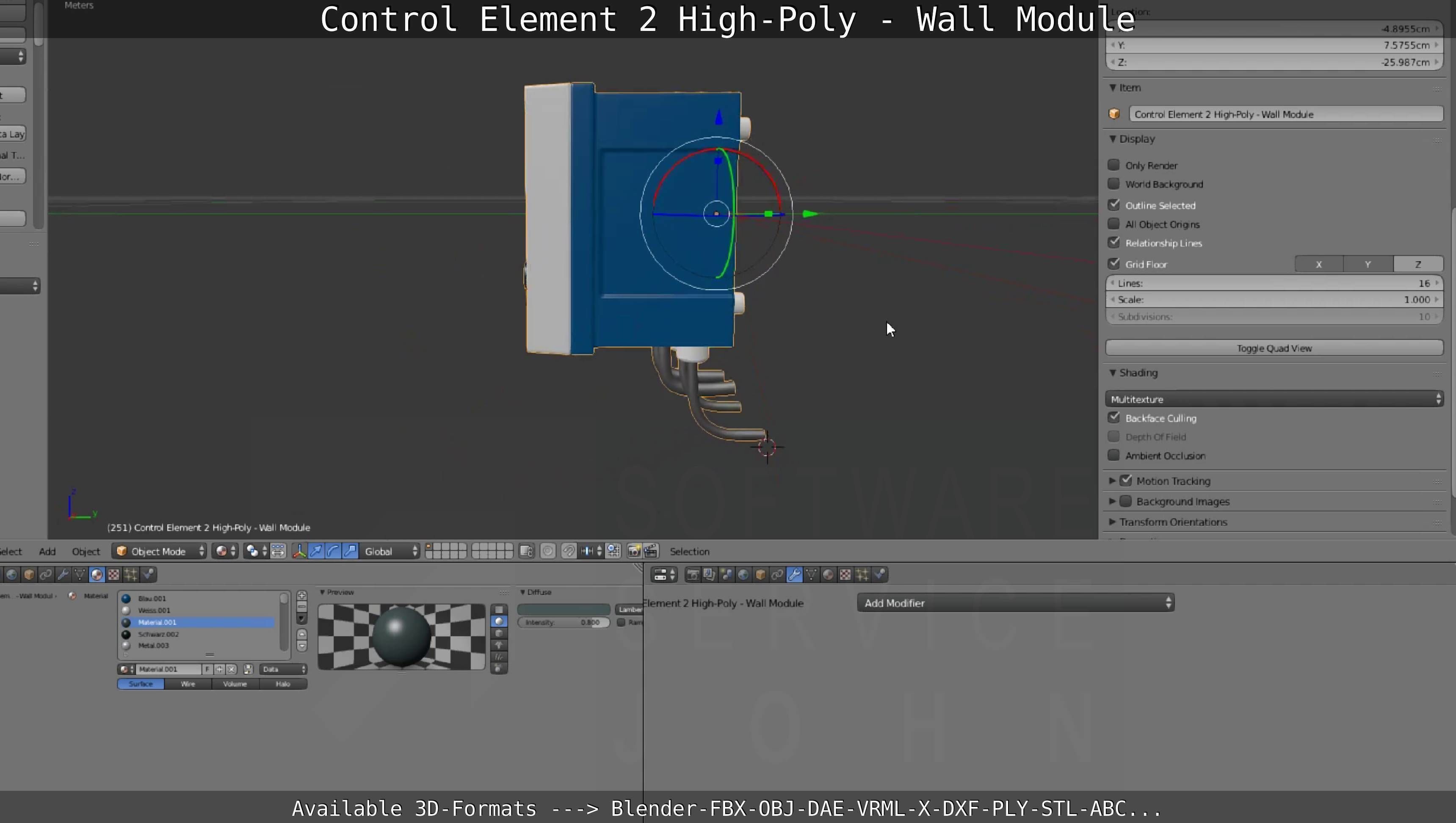 Control Element 2 - Wall Module - High-Poly  3D model_117