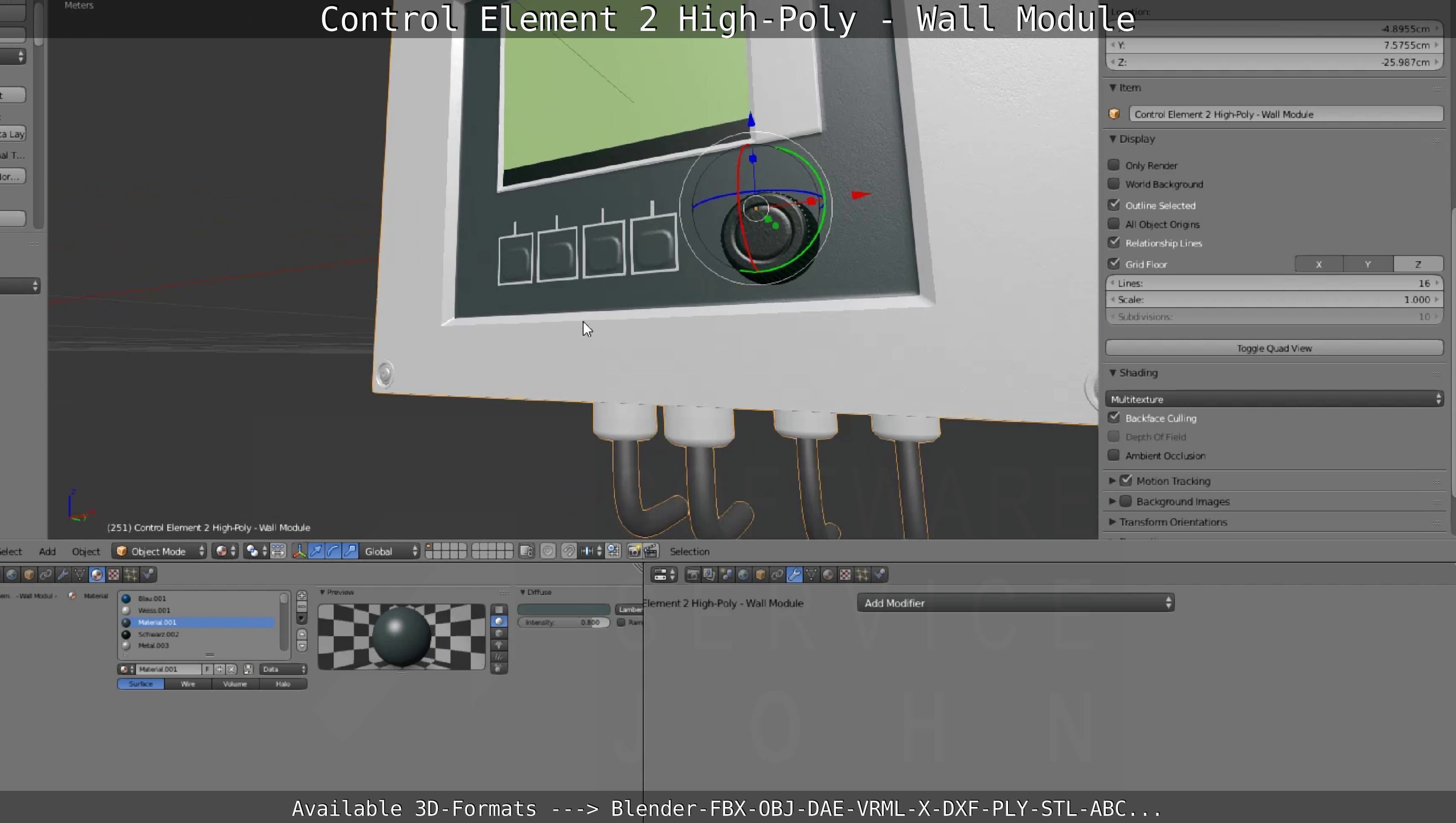 Control Element 2 - Wall Module - High-Poly  3D model_110
