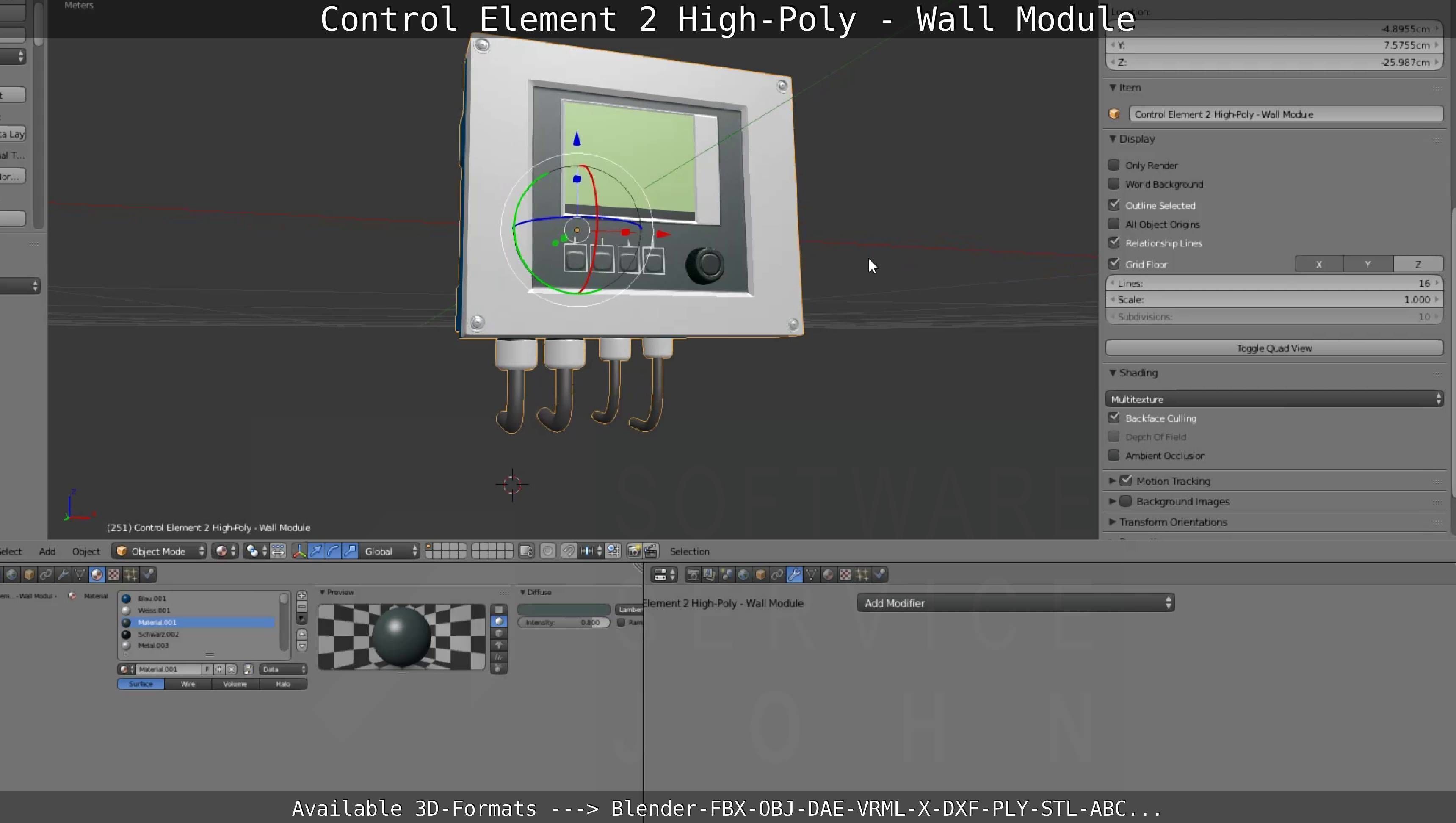 Control Element 2 - Wall Module - High-Poly  3D model_102
