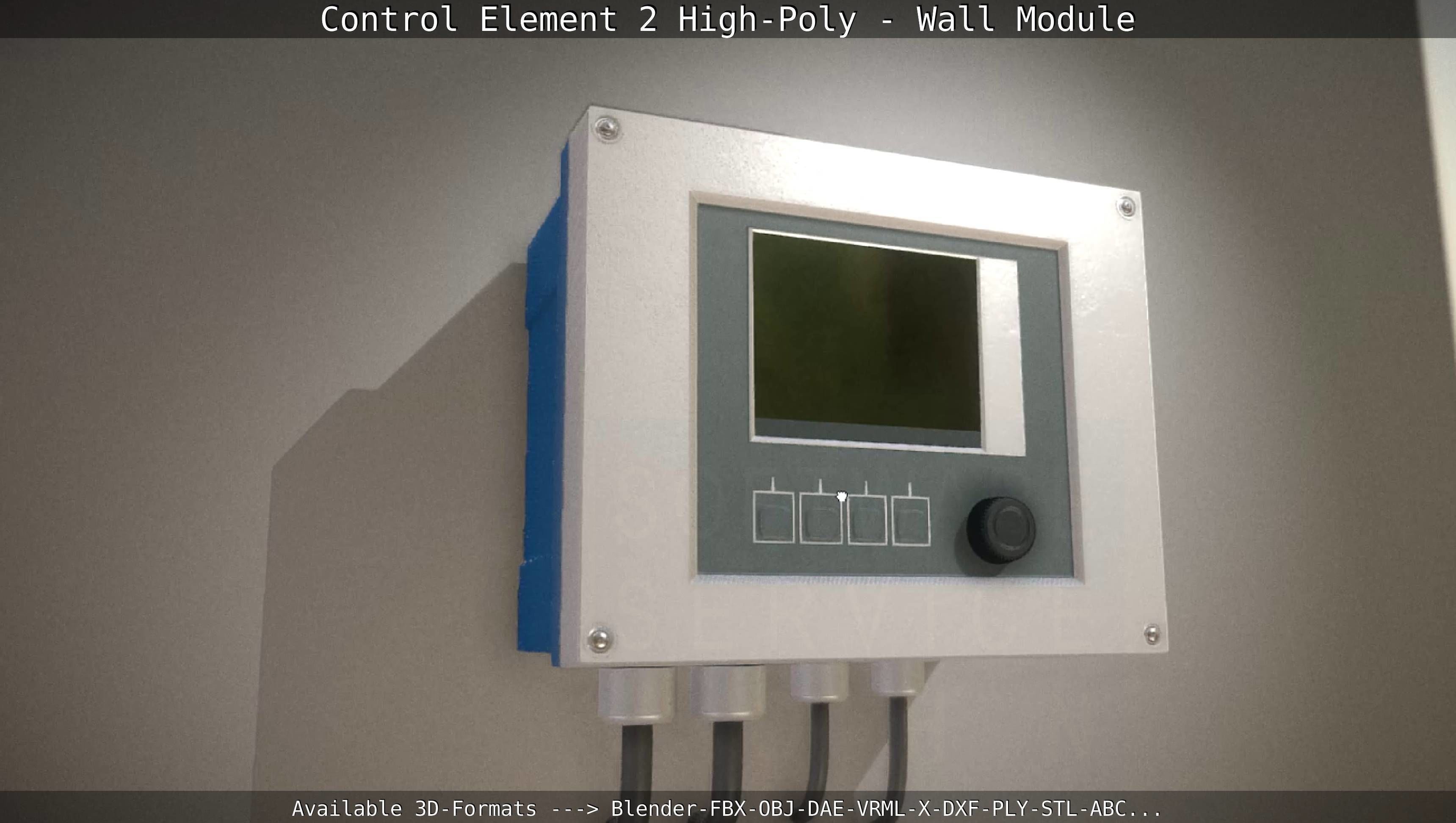 Control Element 2 - Wall Module - High-Poly  3D model_11