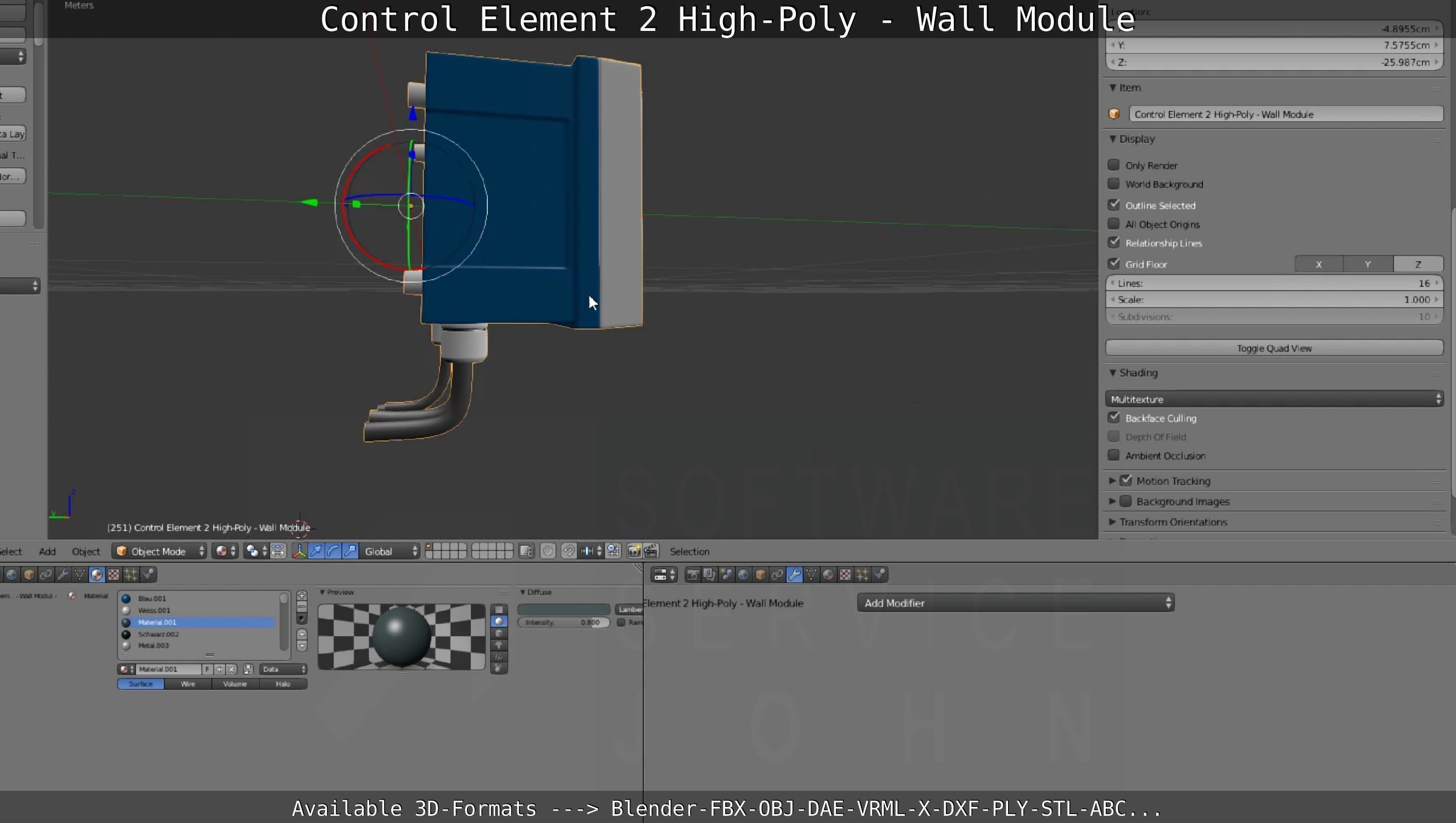 Control Element 2 - Wall Module - High-Poly  3D model_116