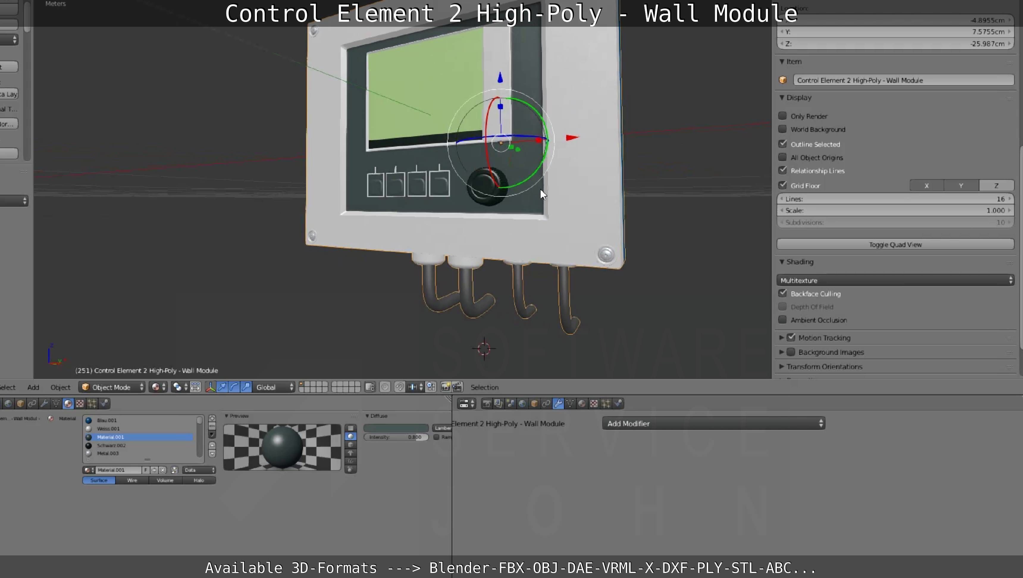 Control Element 2 - Wall Module - High-Poly  3D model_103