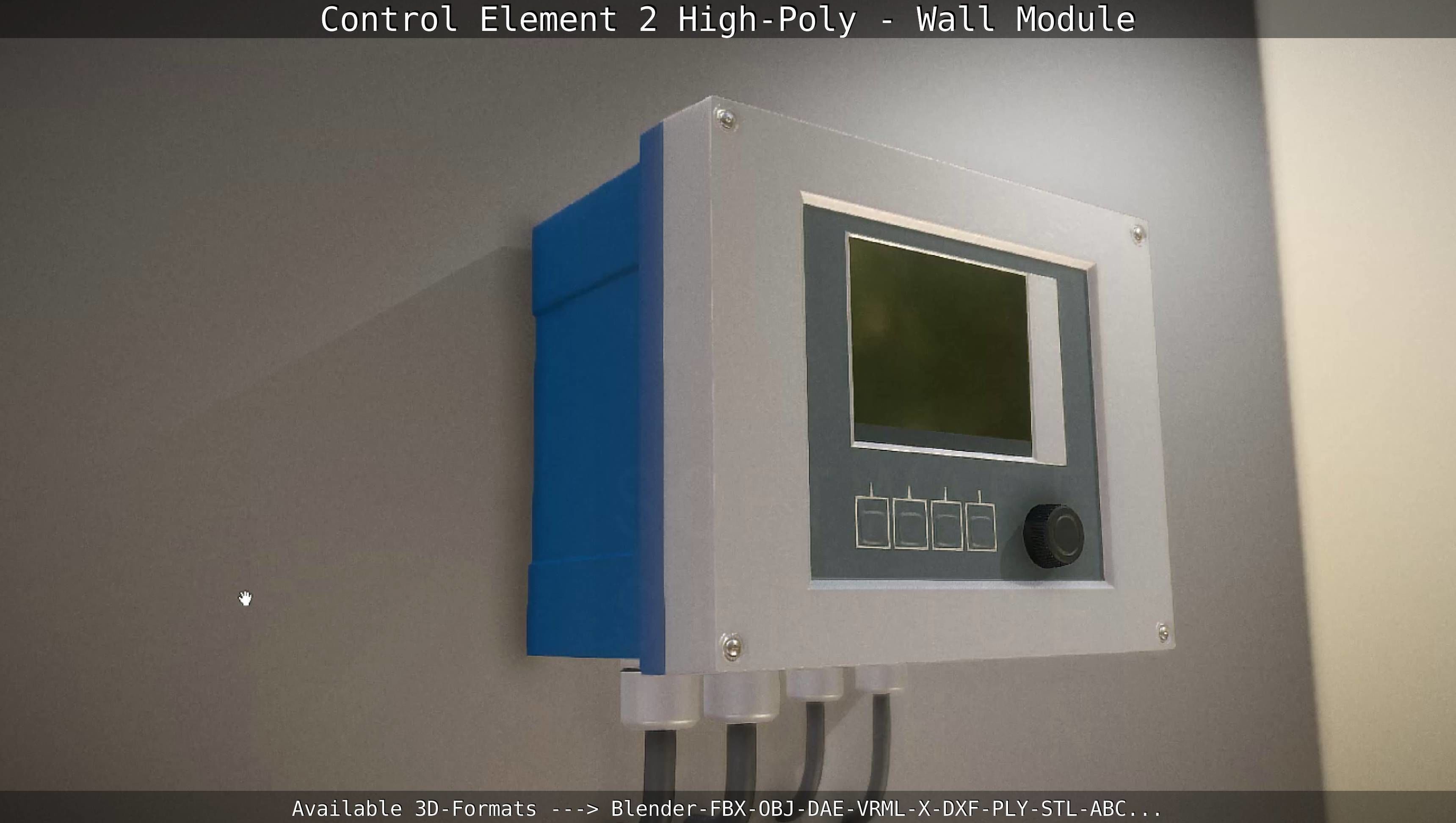 Control Element 2 - Wall Module - High-Poly  3D model_7