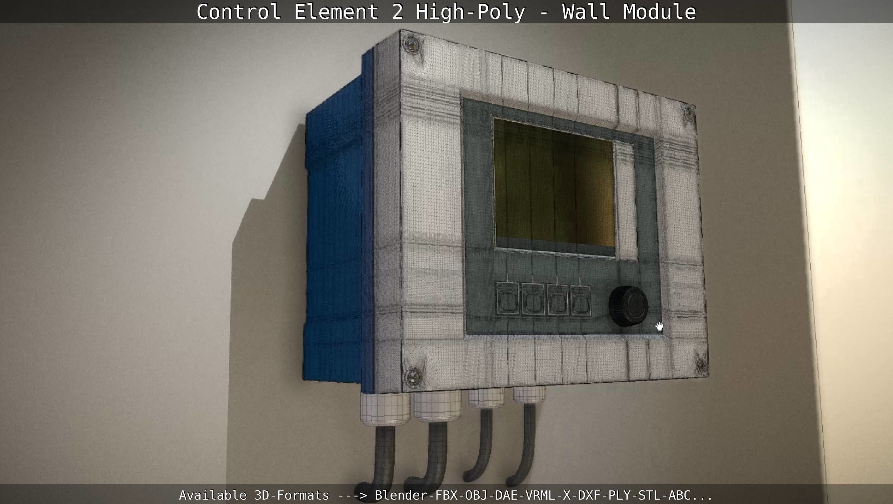 Control Element 2 - Wall Module - High-Poly  3D model_86