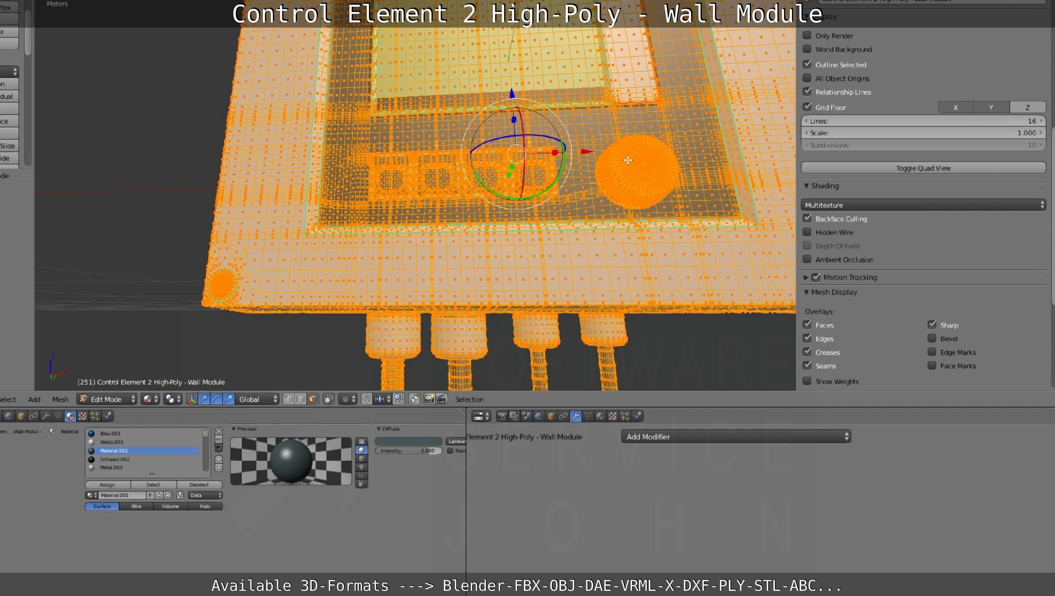 Control Element 2 - Wall Module - High-Poly  3D model_133