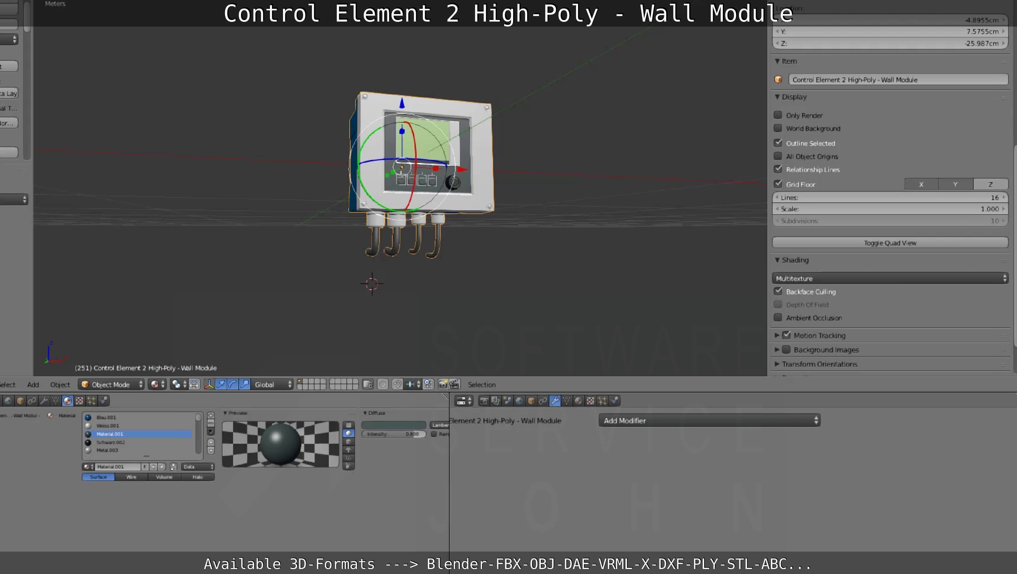 Control Element 2 - Wall Module - High-Poly  3D model_97
