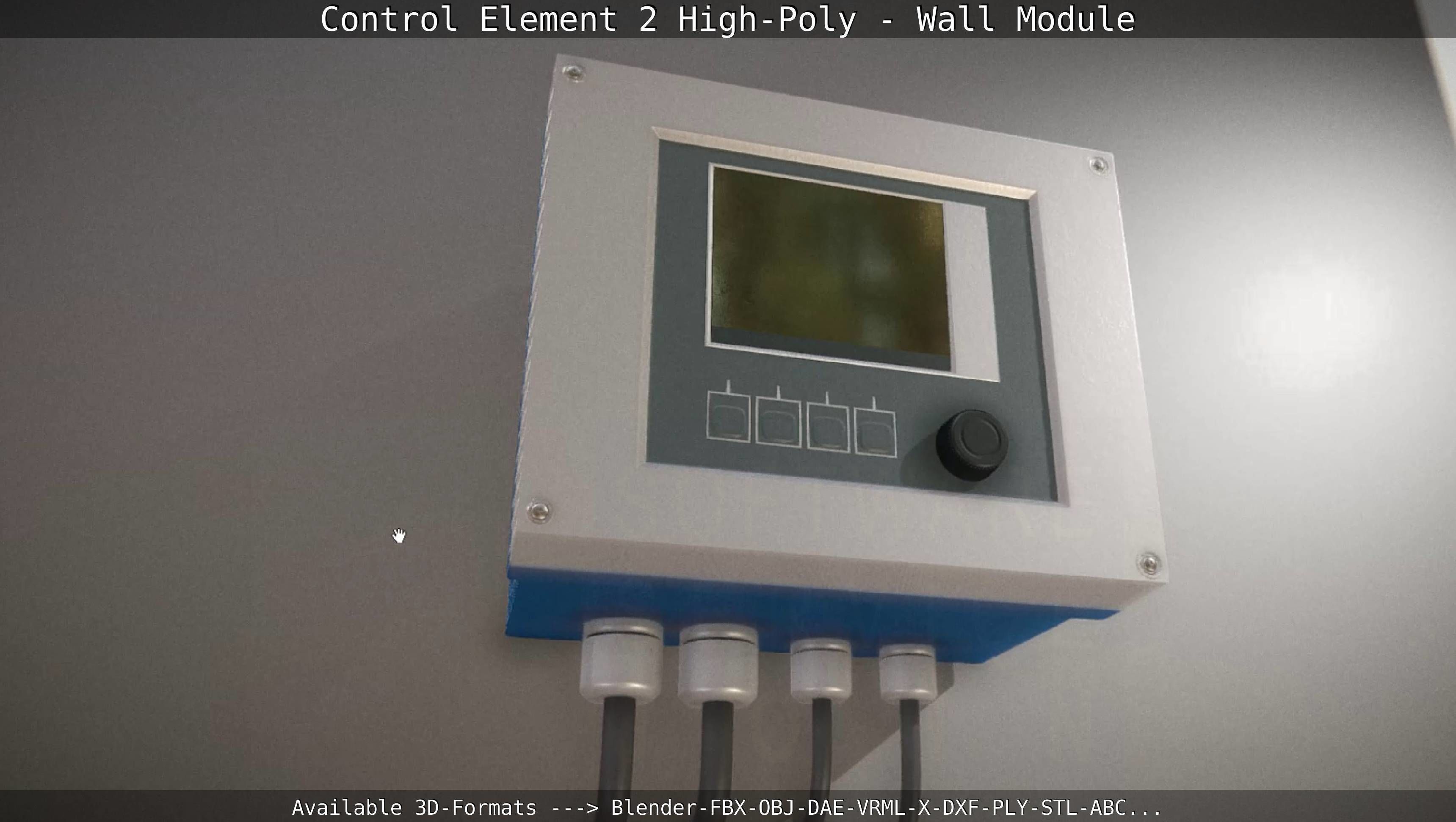 Control Element 2 - Wall Module - High-Poly  3D model_14
