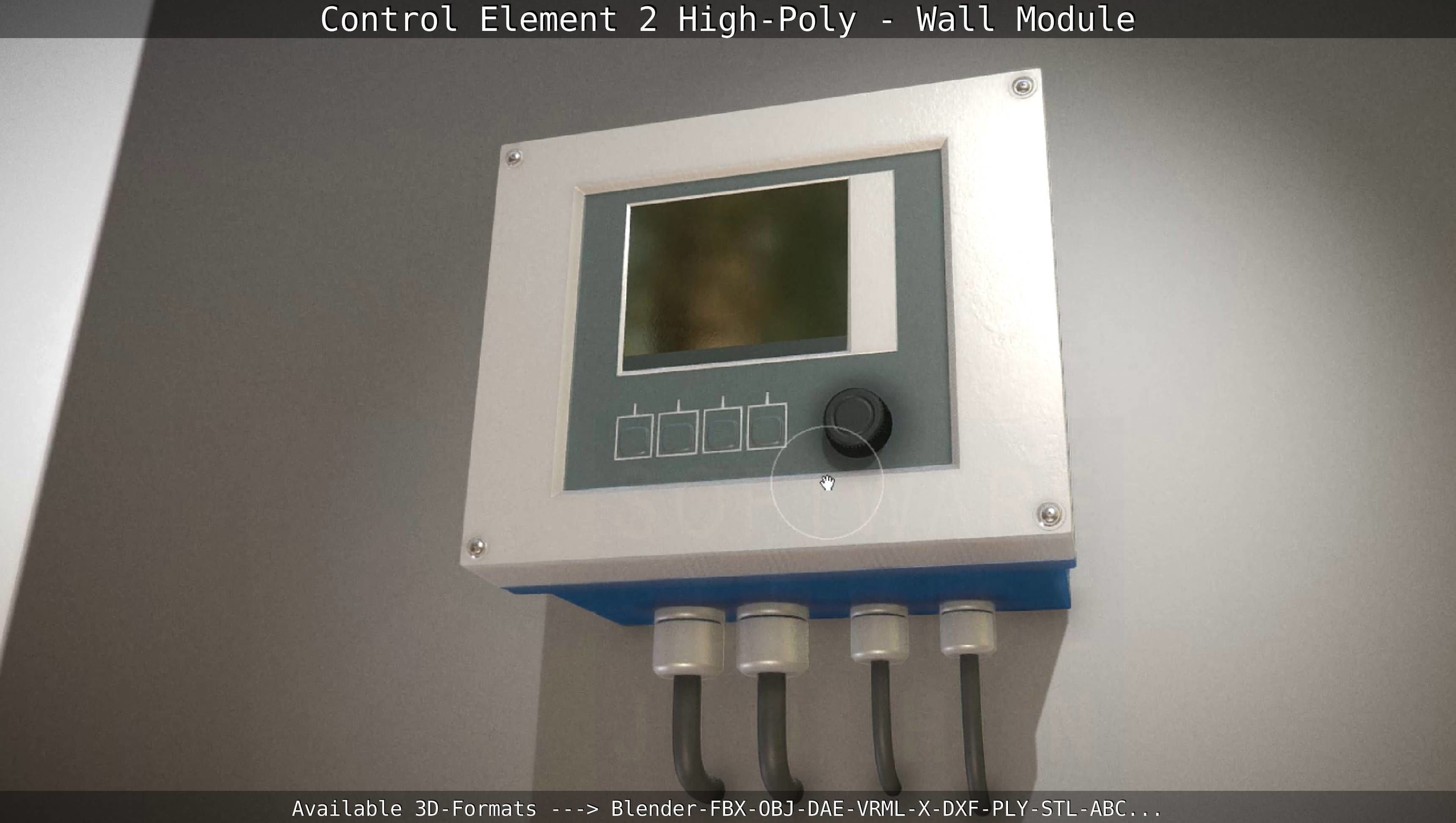 Control Element 2 - Wall Module - High-Poly  3D model_60