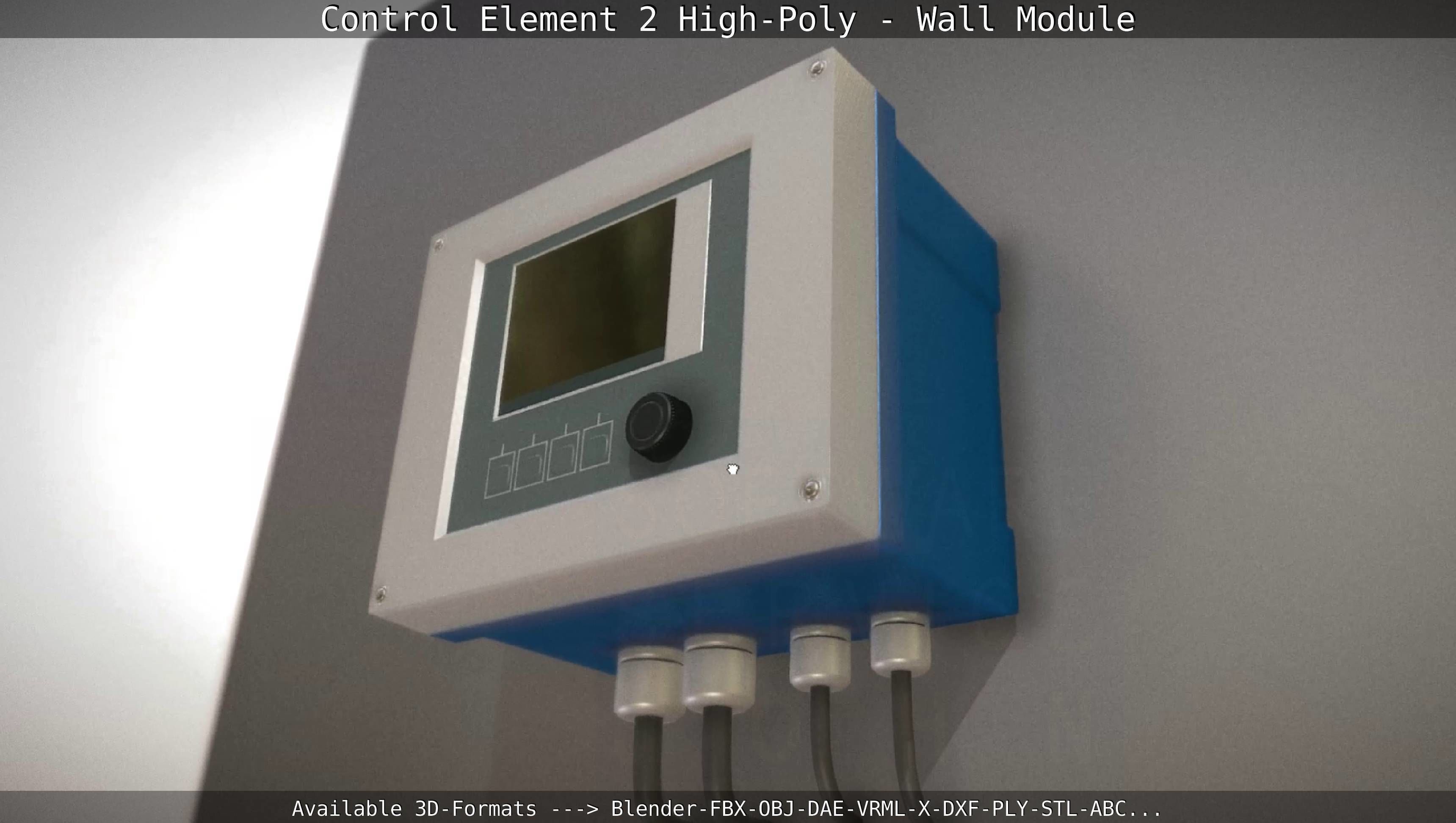 Control Element 2 - Wall Module - High-Poly  3D model_9
