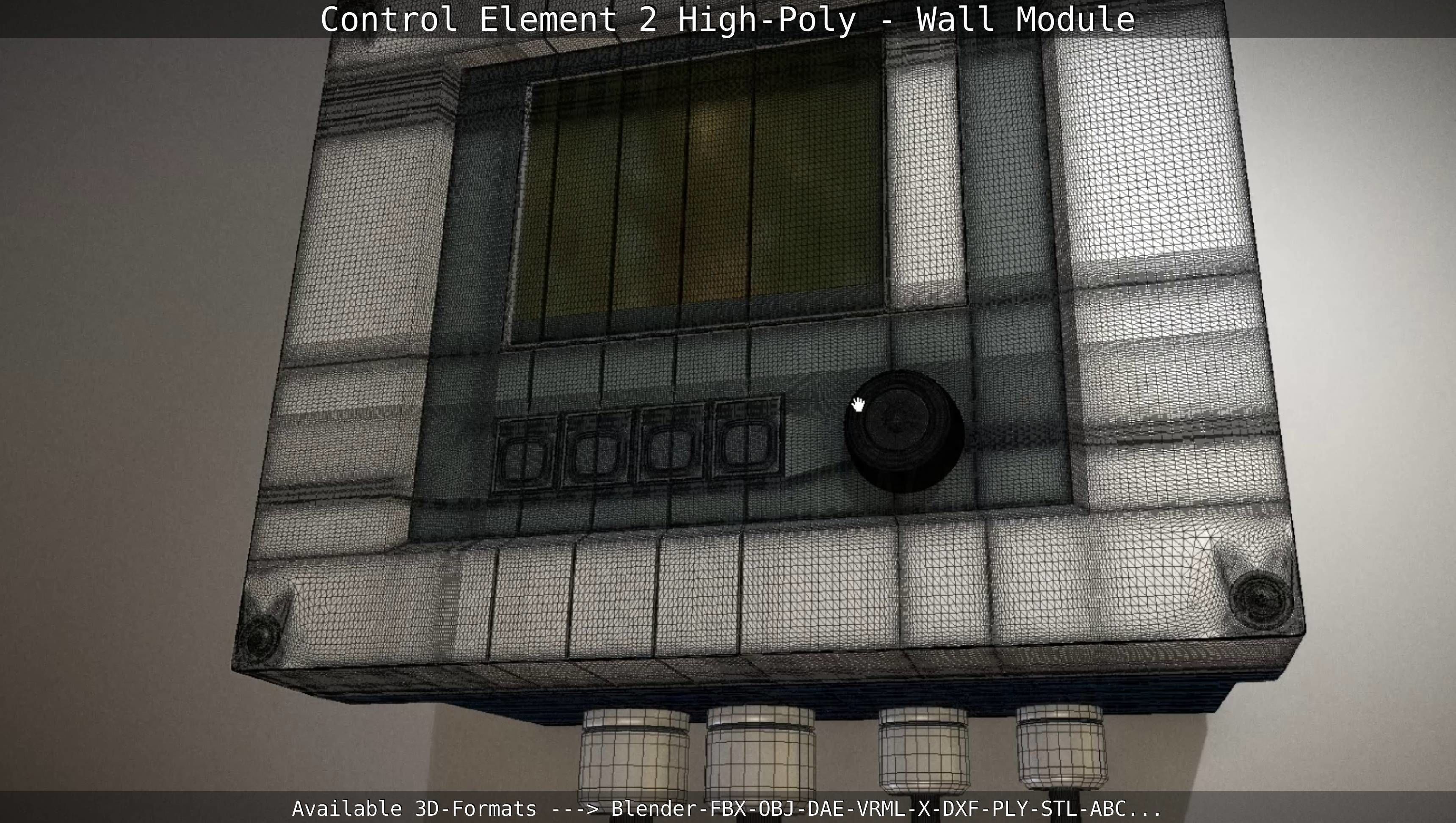 Control Element 2 - Wall Module - High-Poly  3D model_43