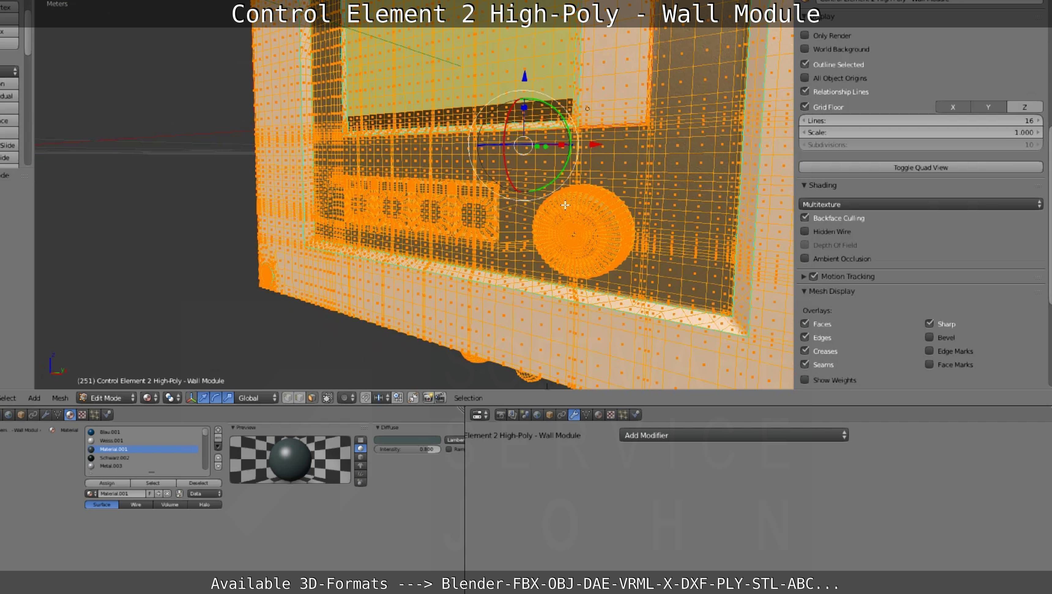 Control Element 2 - Wall Module - High-Poly  3D model_126