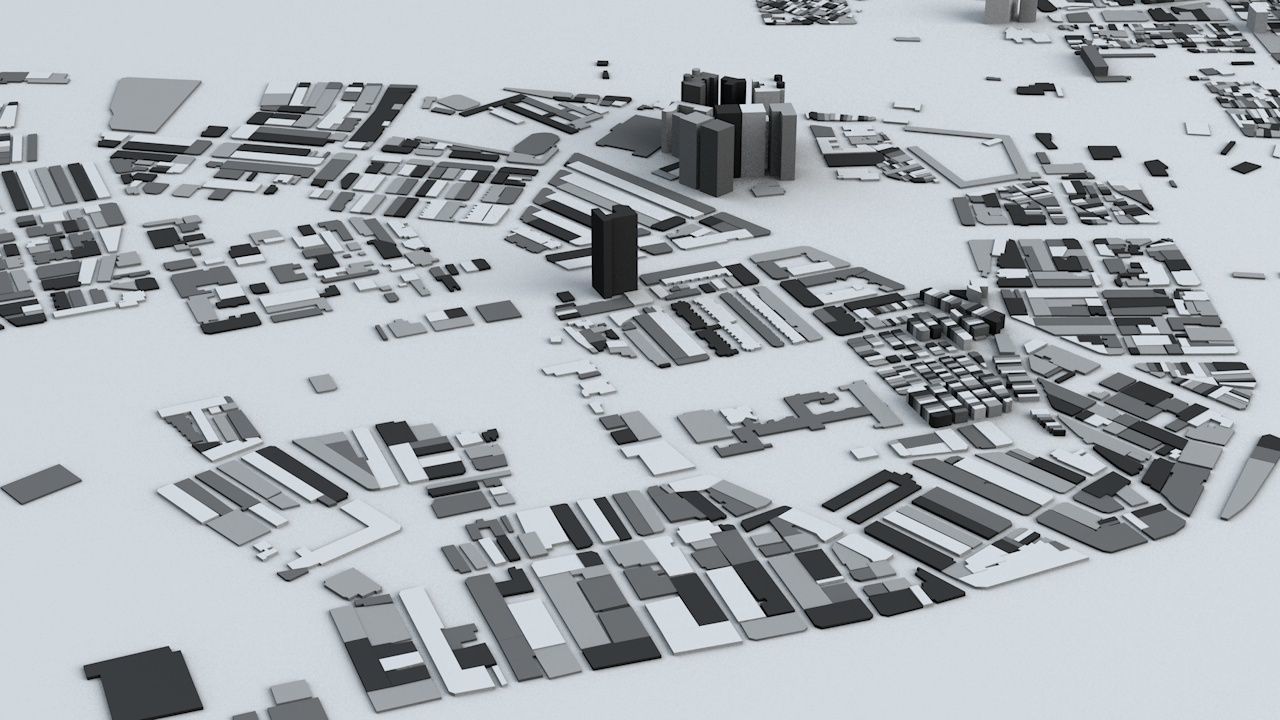 Tainan City Streets and Buildings 3D model_5