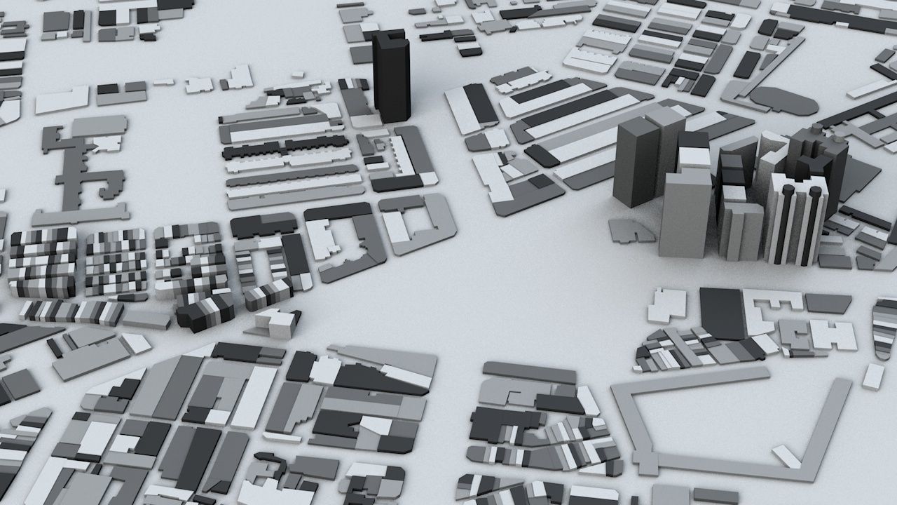 Tainan City Streets and Buildings 3D model_7