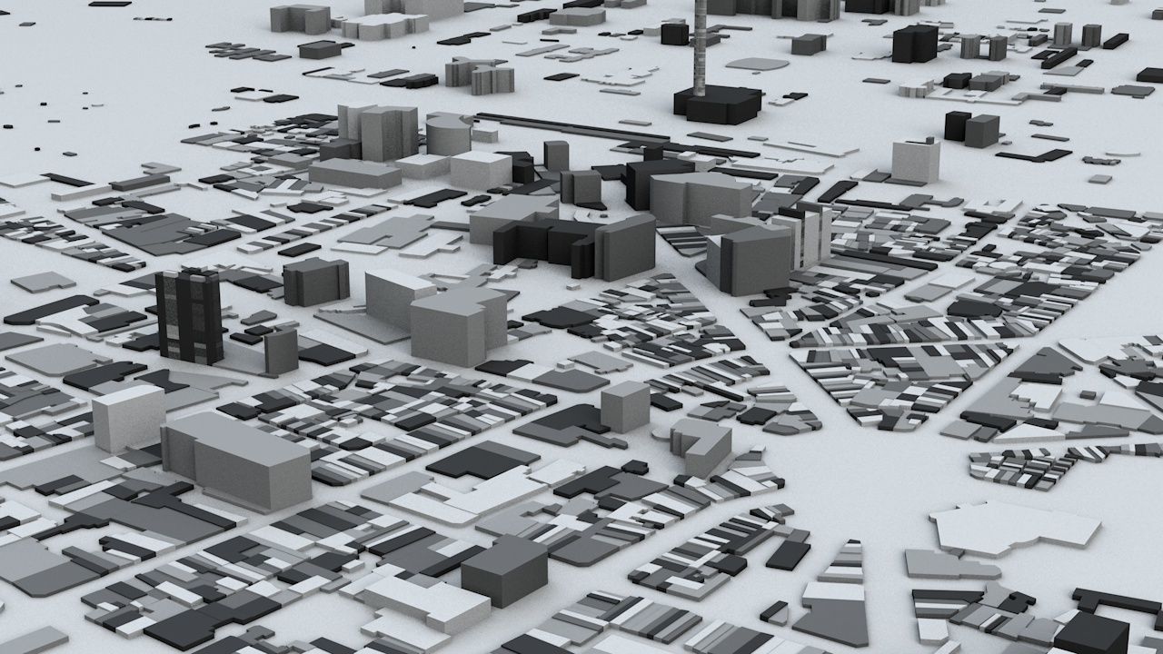 Tainan City Streets and Buildings 3D model_2