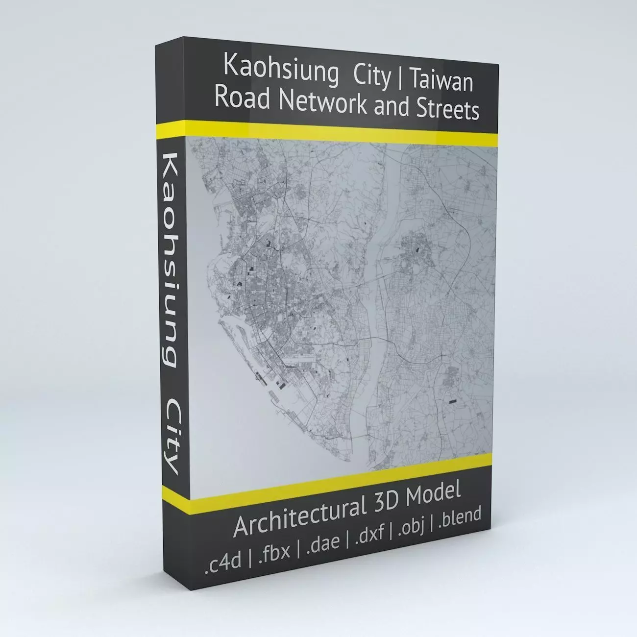 Kaohsiung City Road Network and Streets 3D model_0