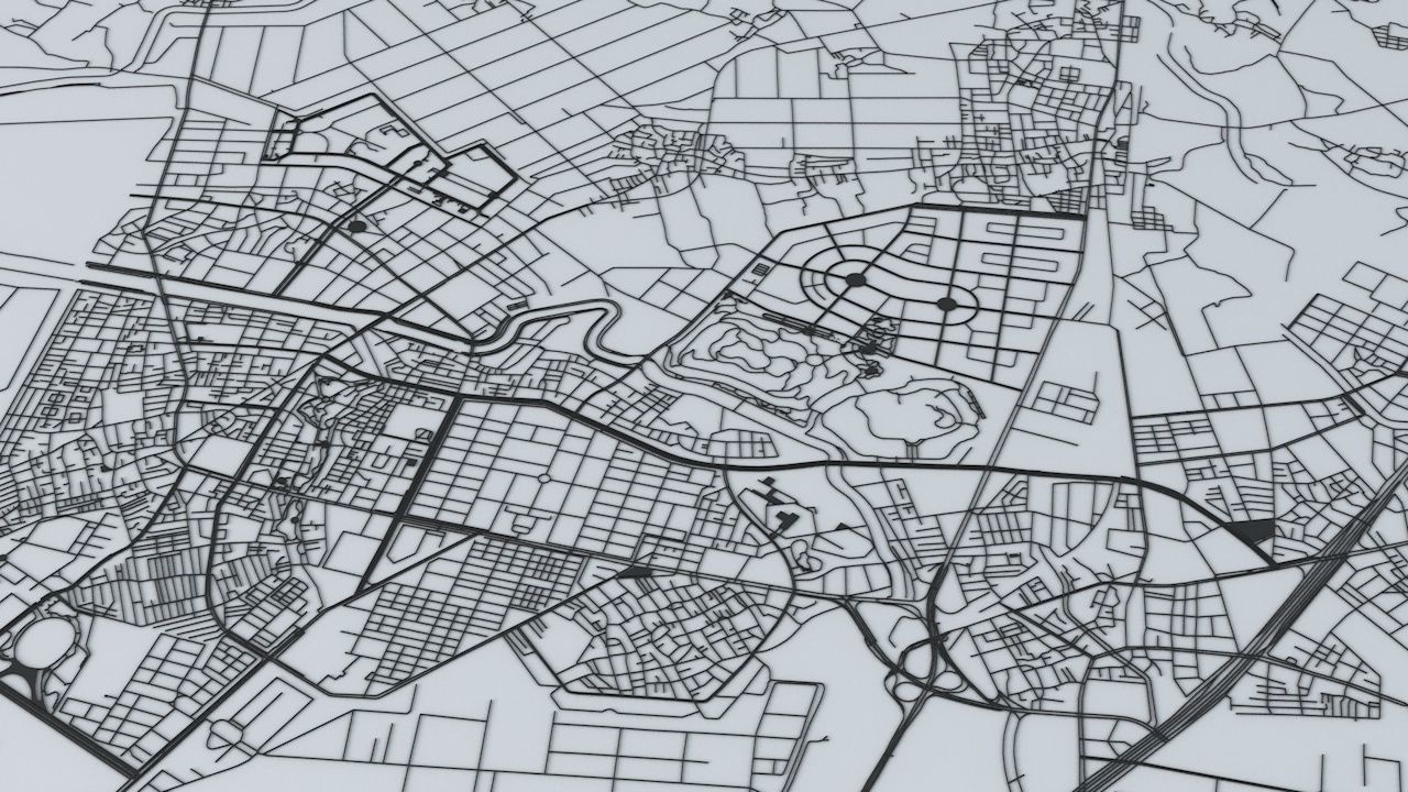Kaohsiung City Road Network and Streets 3D model_6
