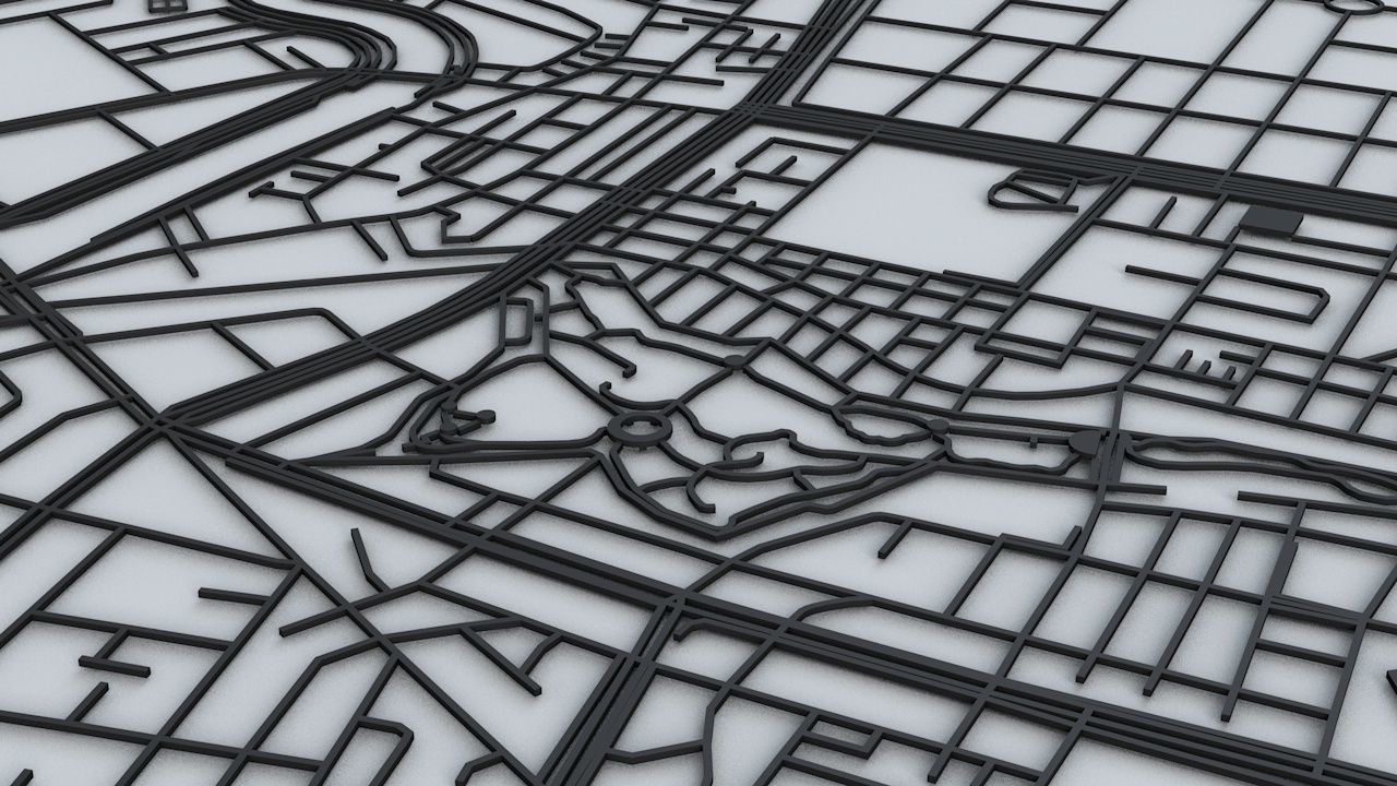 Kaohsiung City Road Network and Streets 3D model_1